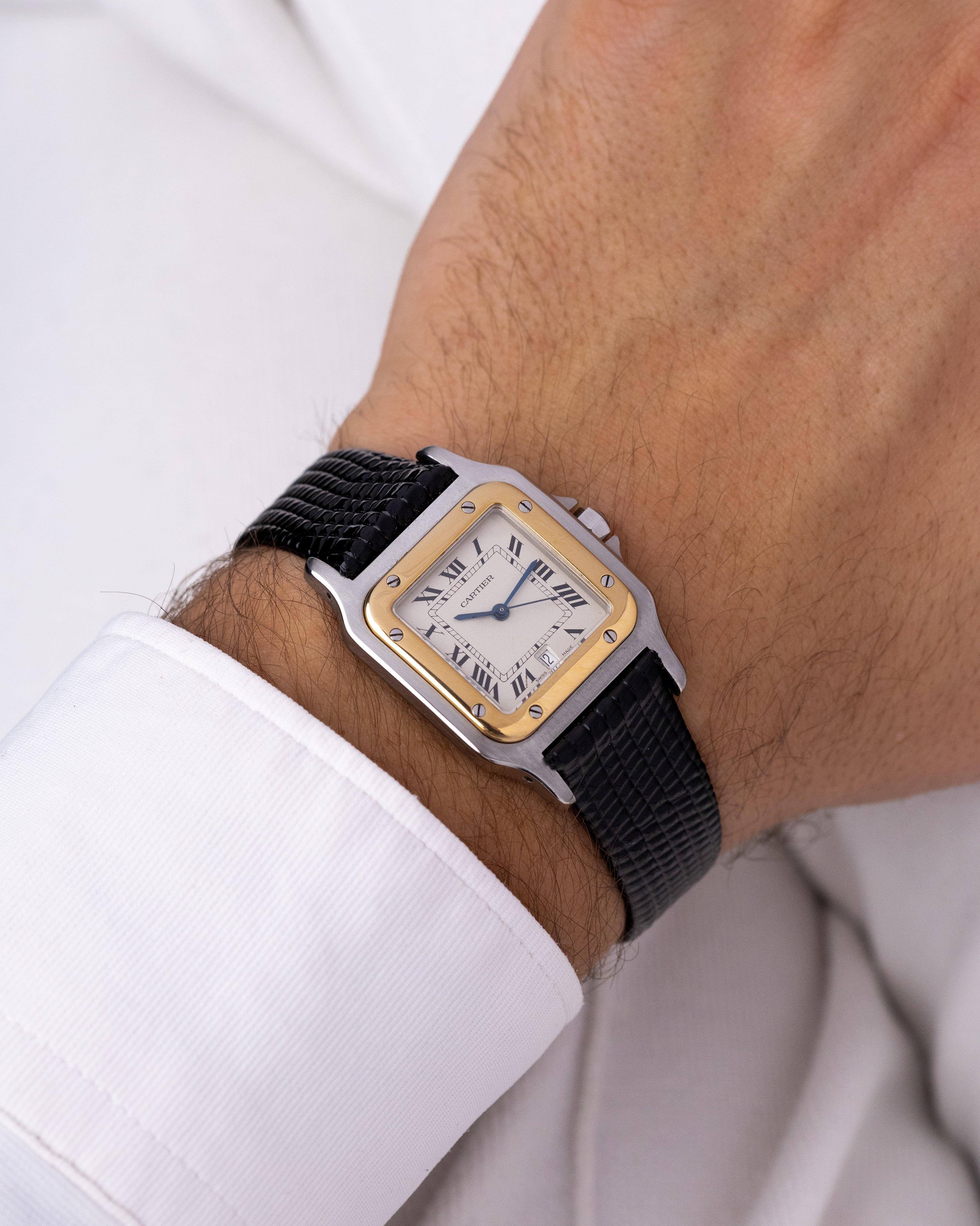 Vintage Cartier Santos Quartz, Ref. 187901, Roman numerals, Date window - DuMarko