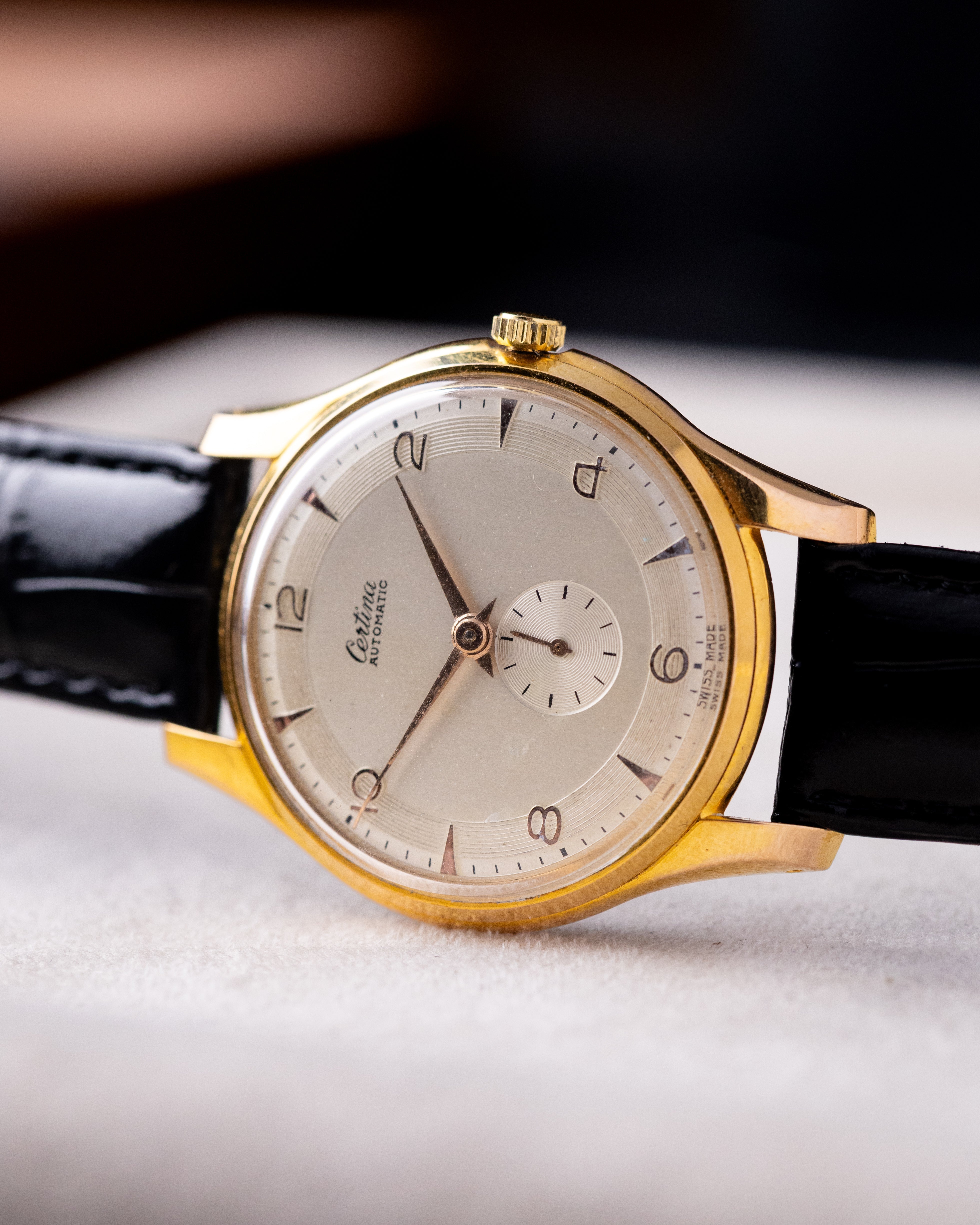 Vintage Certina Automatic Bumper, Cream Guilloché dial, Swiss Made Watch - DuMarko