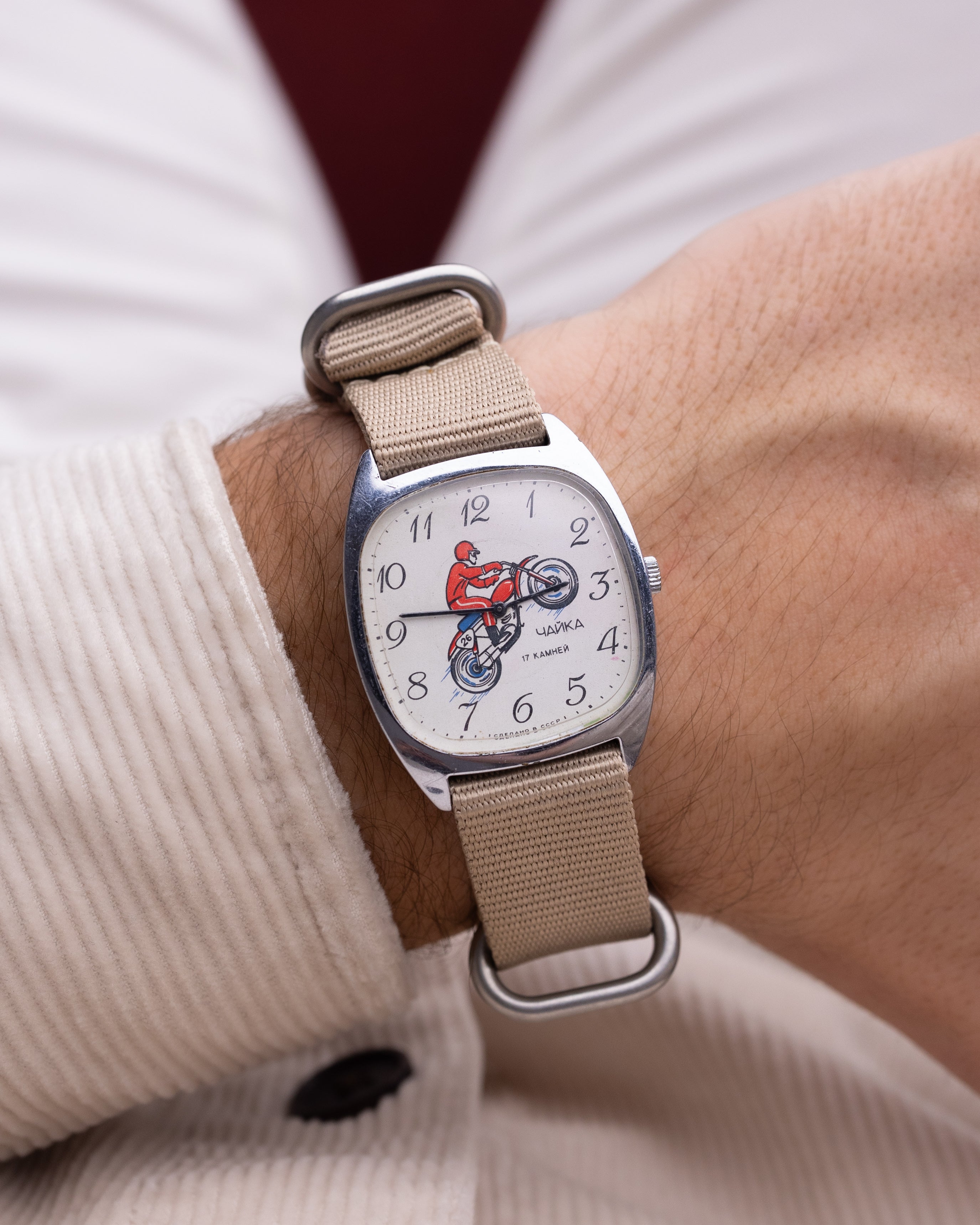 Vintage Chaika Motorbiker, Soviet Watch - DuMarko