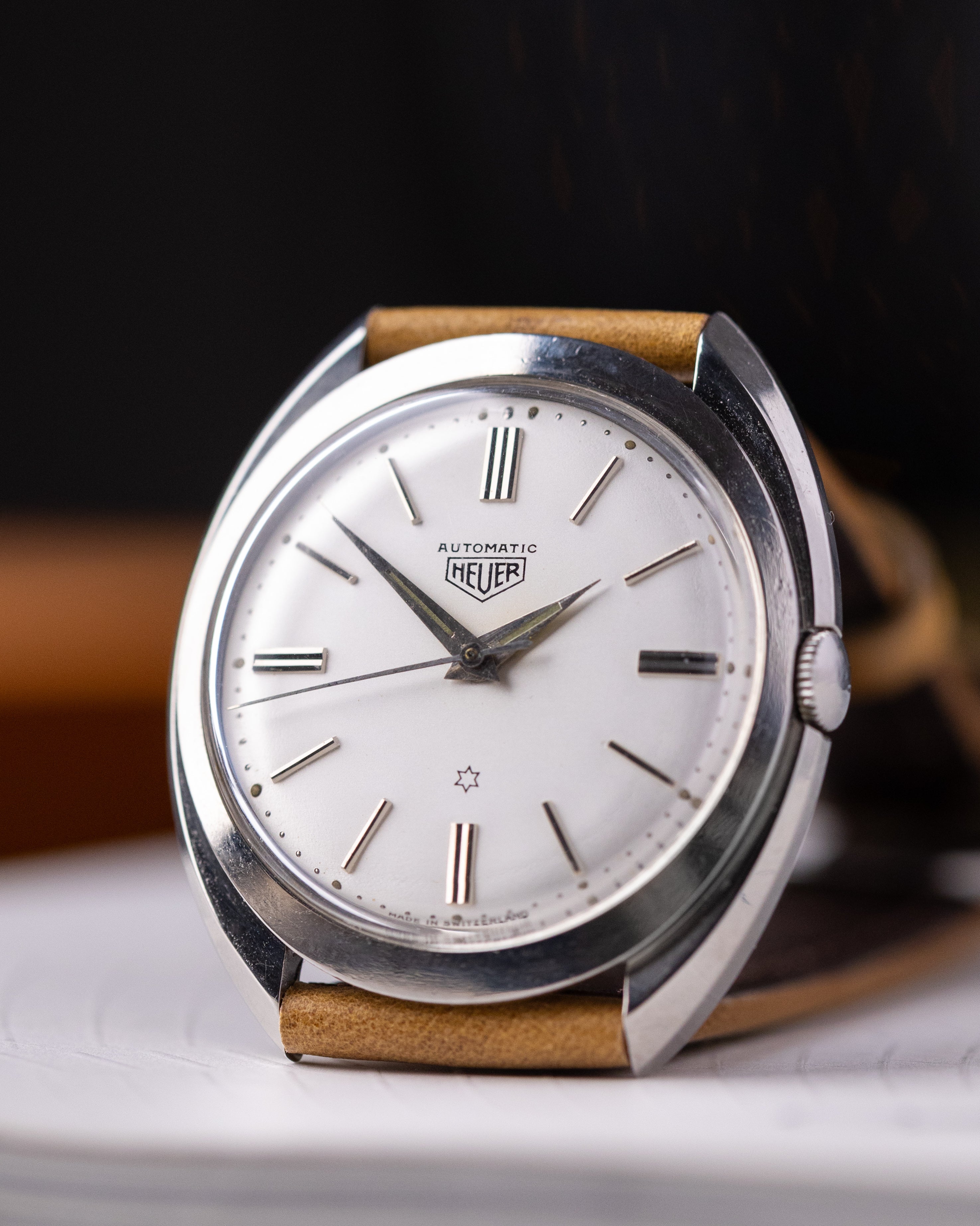 Vintage Heuer Automatic Swiss Watch, Barrel Case, Cal. AS 1580 from 1960s - DuMarko