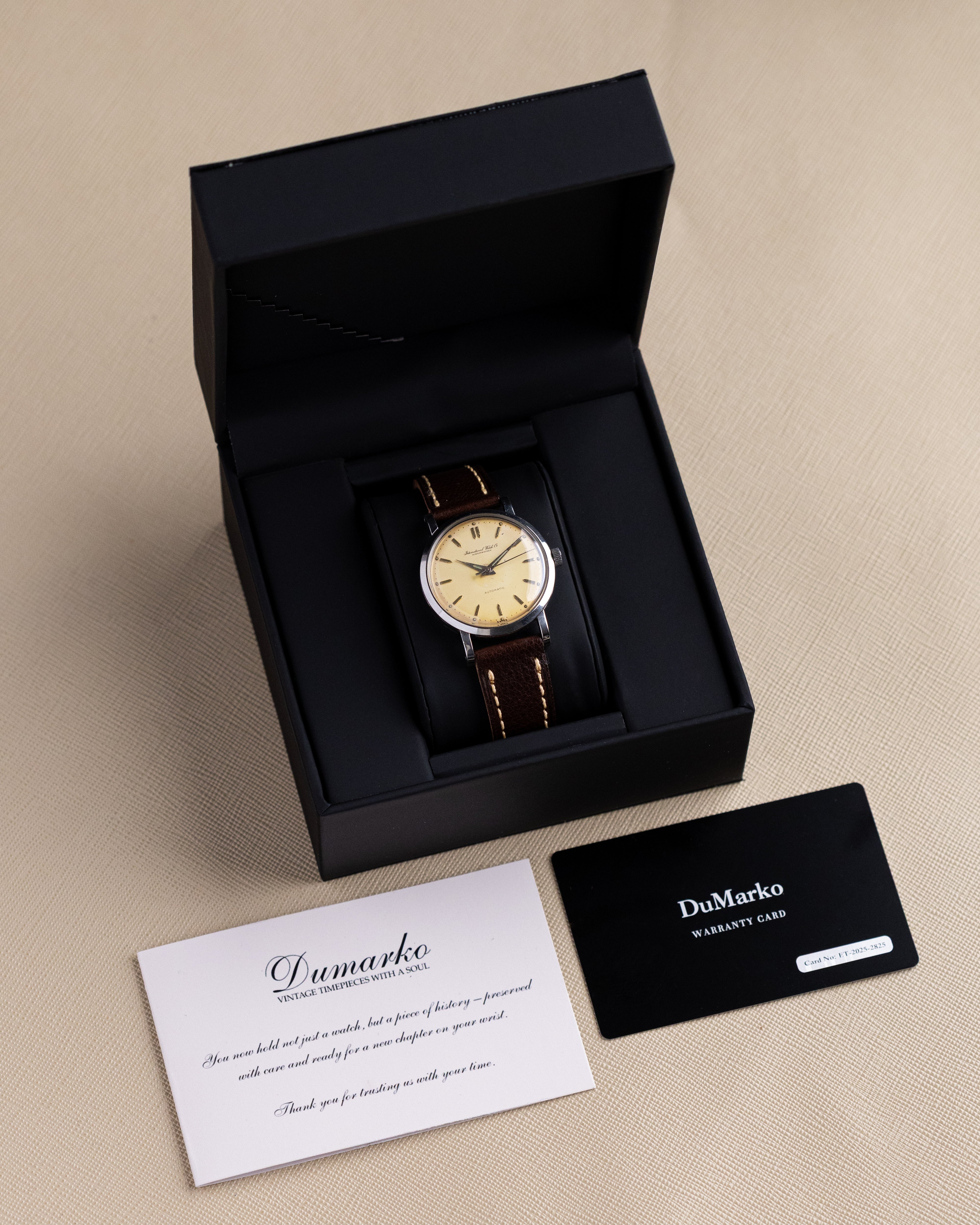 Vintage IWC Swiss Watch, Original Patina Dial, Automatic Cal. 852 Pellaton from 1950's - DuMarko