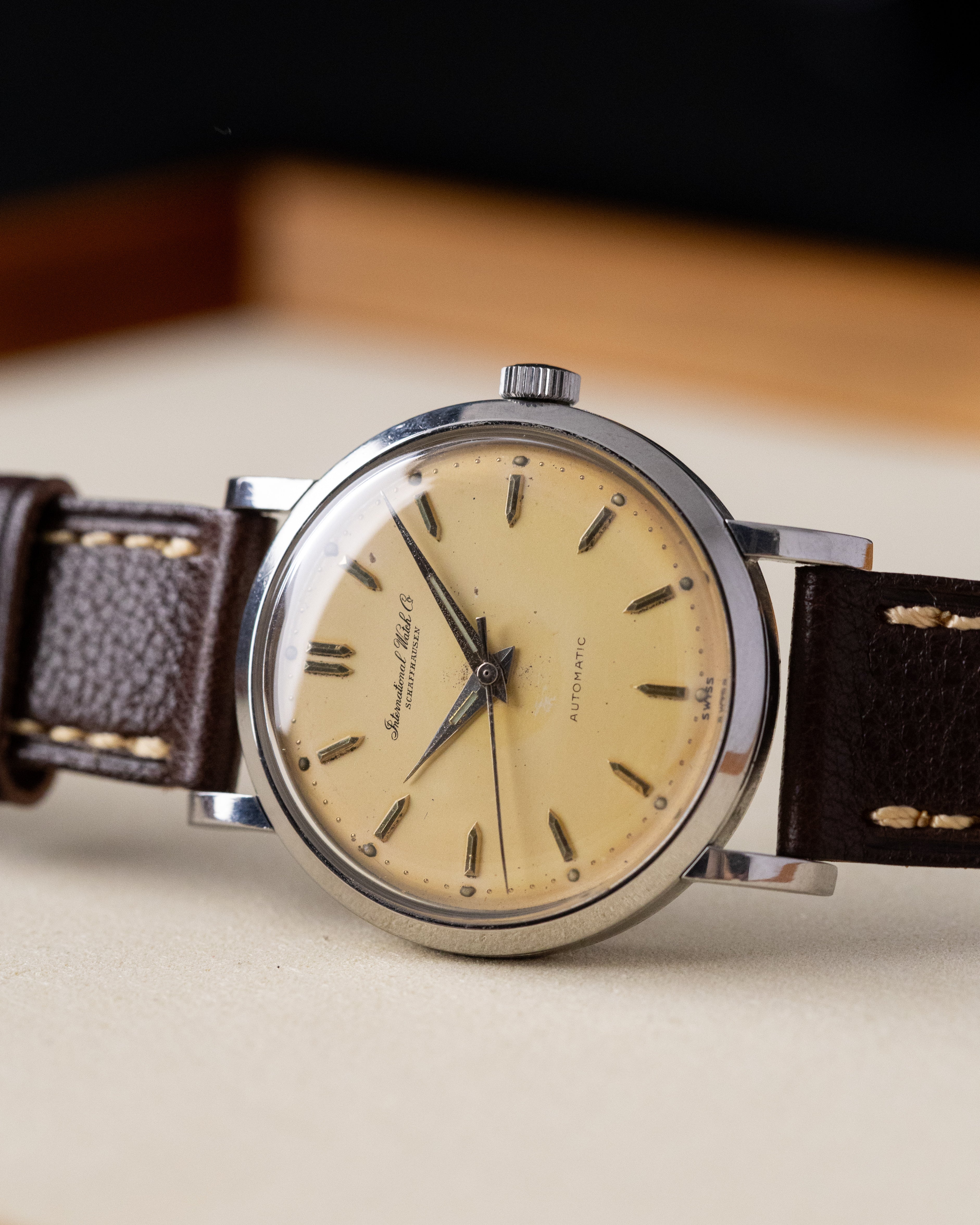 Vintage IWC Swiss Watch, Original Patina Dial, Automatic Cal. 852 Pellaton from 1950's - DuMarko