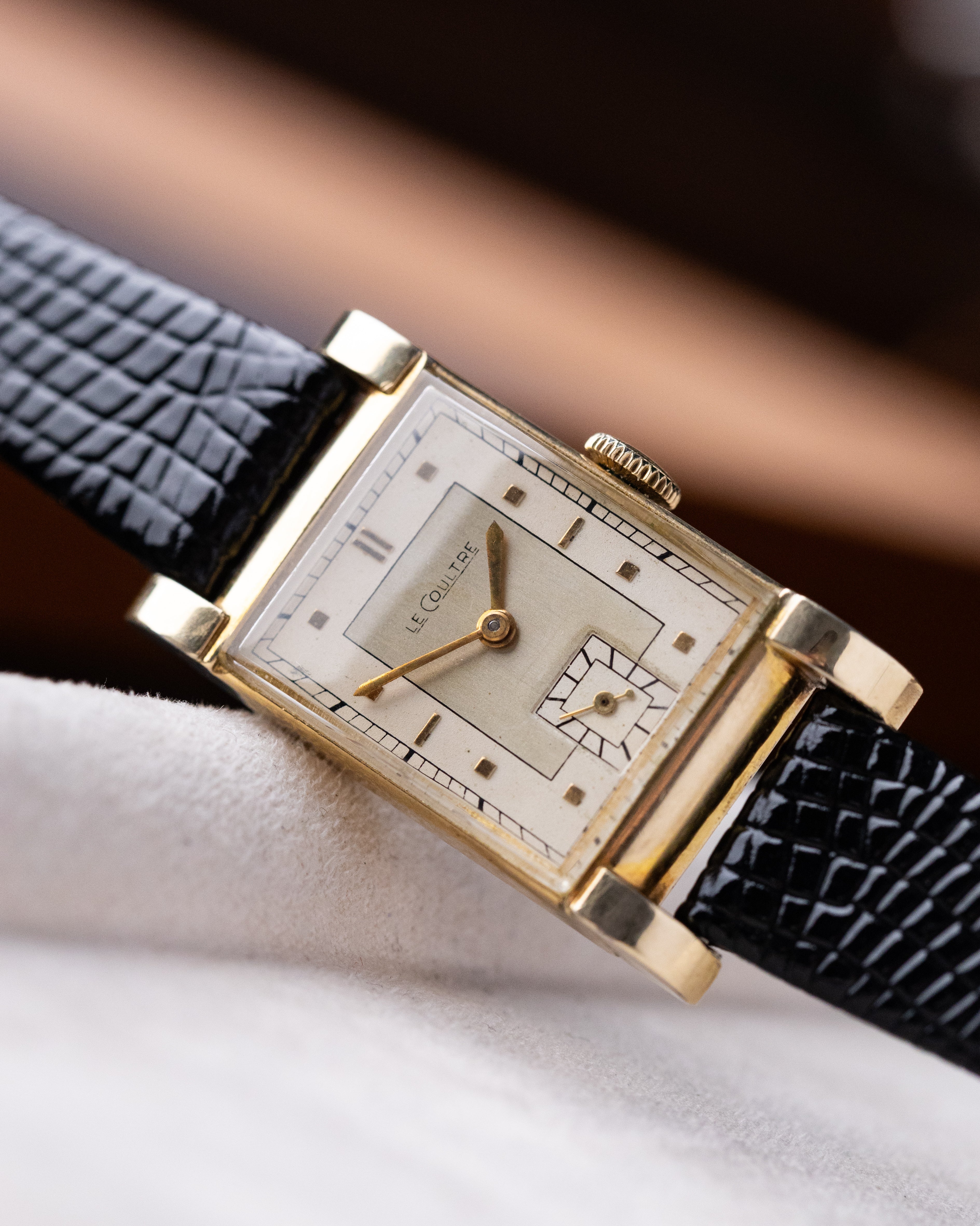 Vintage Jaeger - LeCoultre Art Deco Tank, two - tone dial, Gold - filled case from 1940's - DuMarko