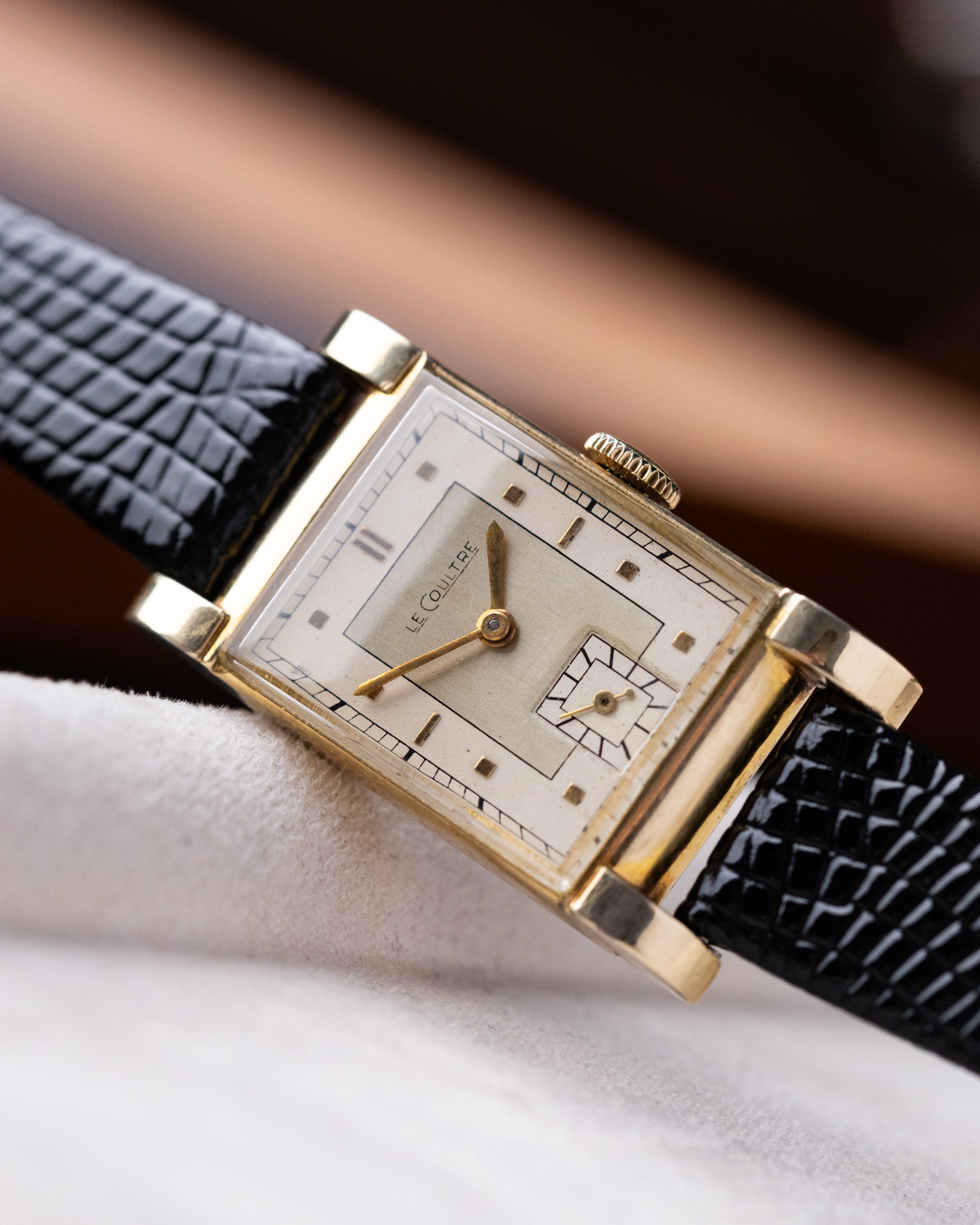 Vintage Jaeger - LeCoultre Art Deco Tank, two - tone dial, Gold - filled case from 1940's - DuMarko