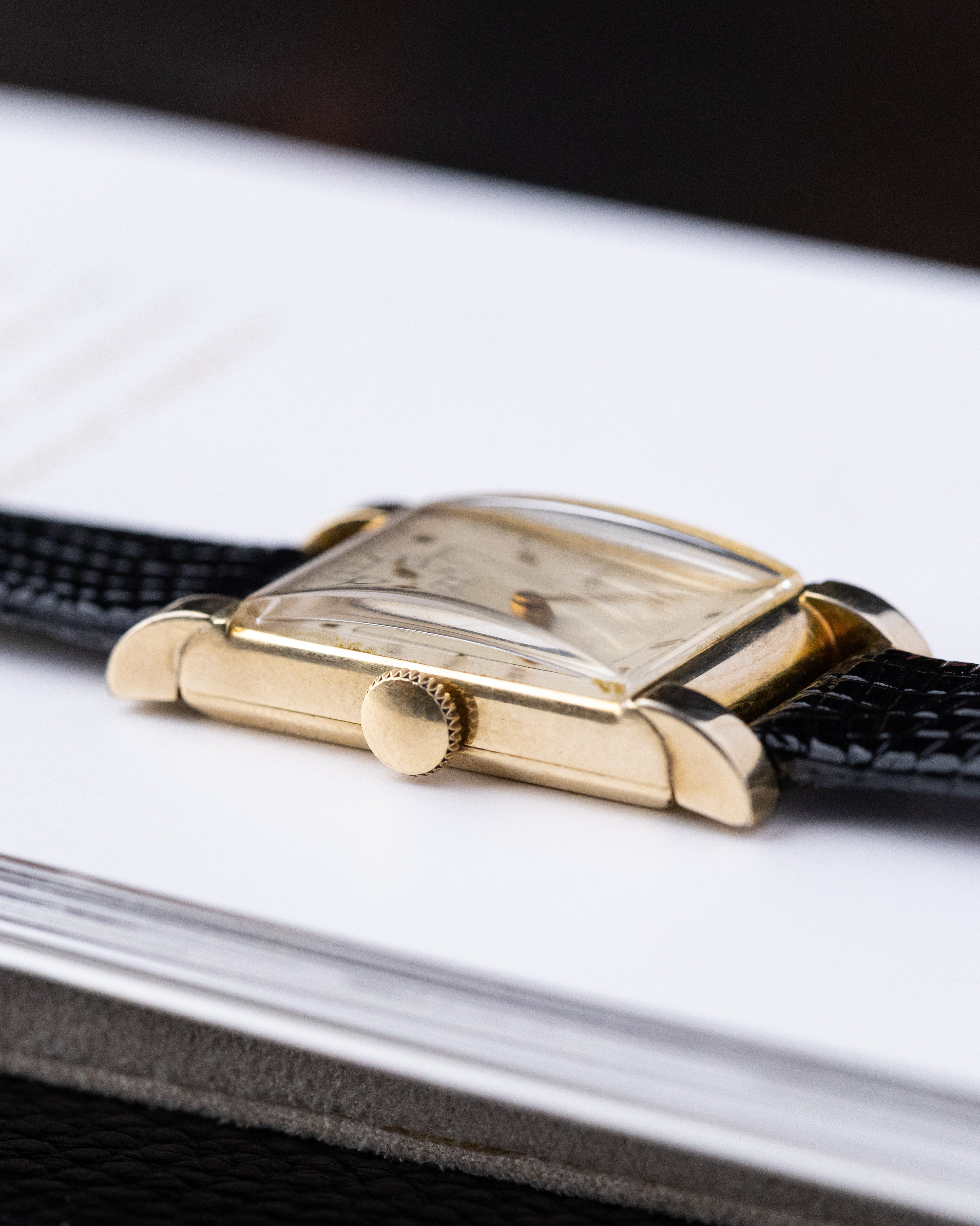 Vintage Jaeger - LeCoultre Art Deco Tank, two - tone dial, Gold - filled case from 1940's - DuMarko