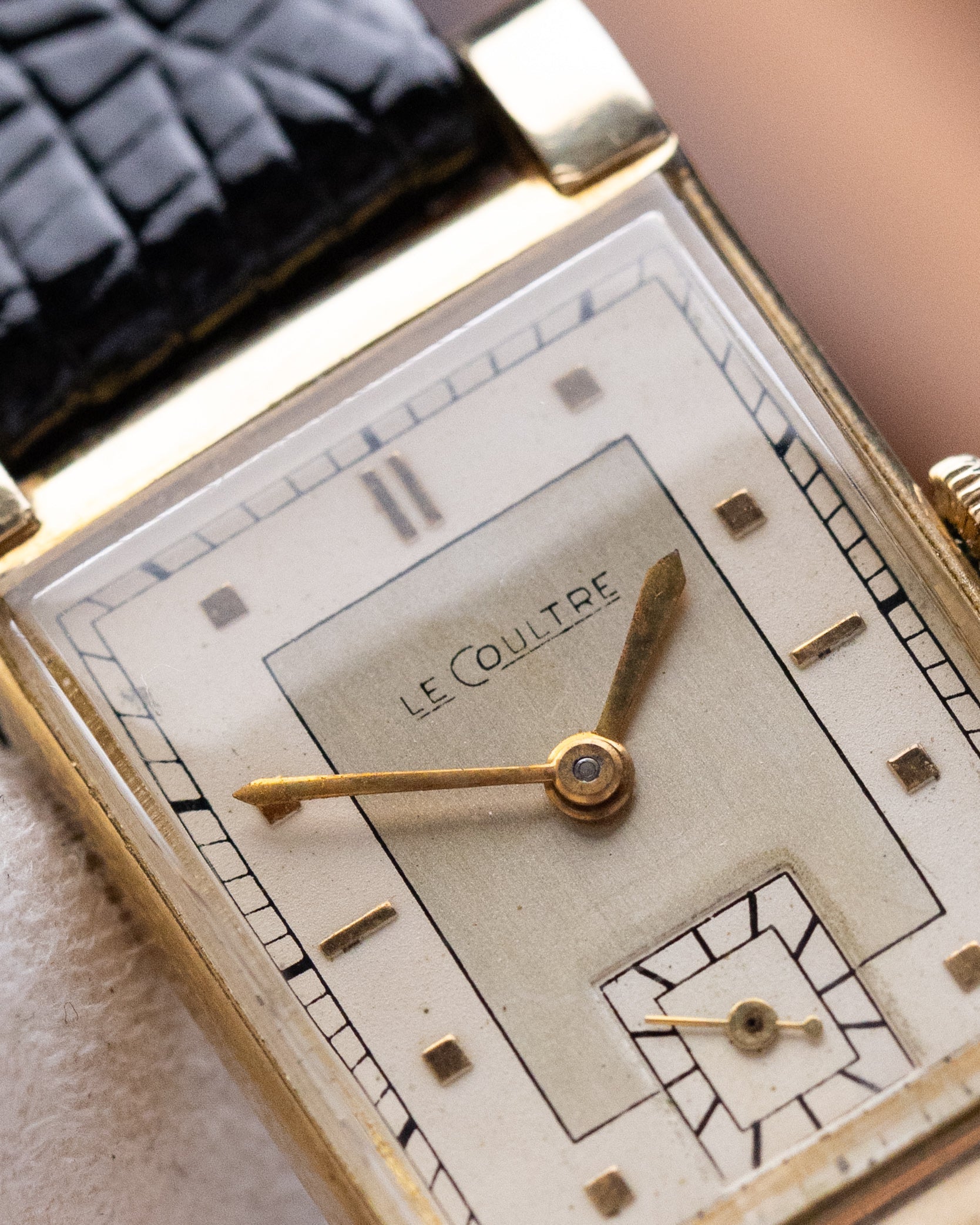 Vintage Jaeger - LeCoultre Art Deco Tank, two - tone dial, Gold - filled case from 1940's - DuMarko