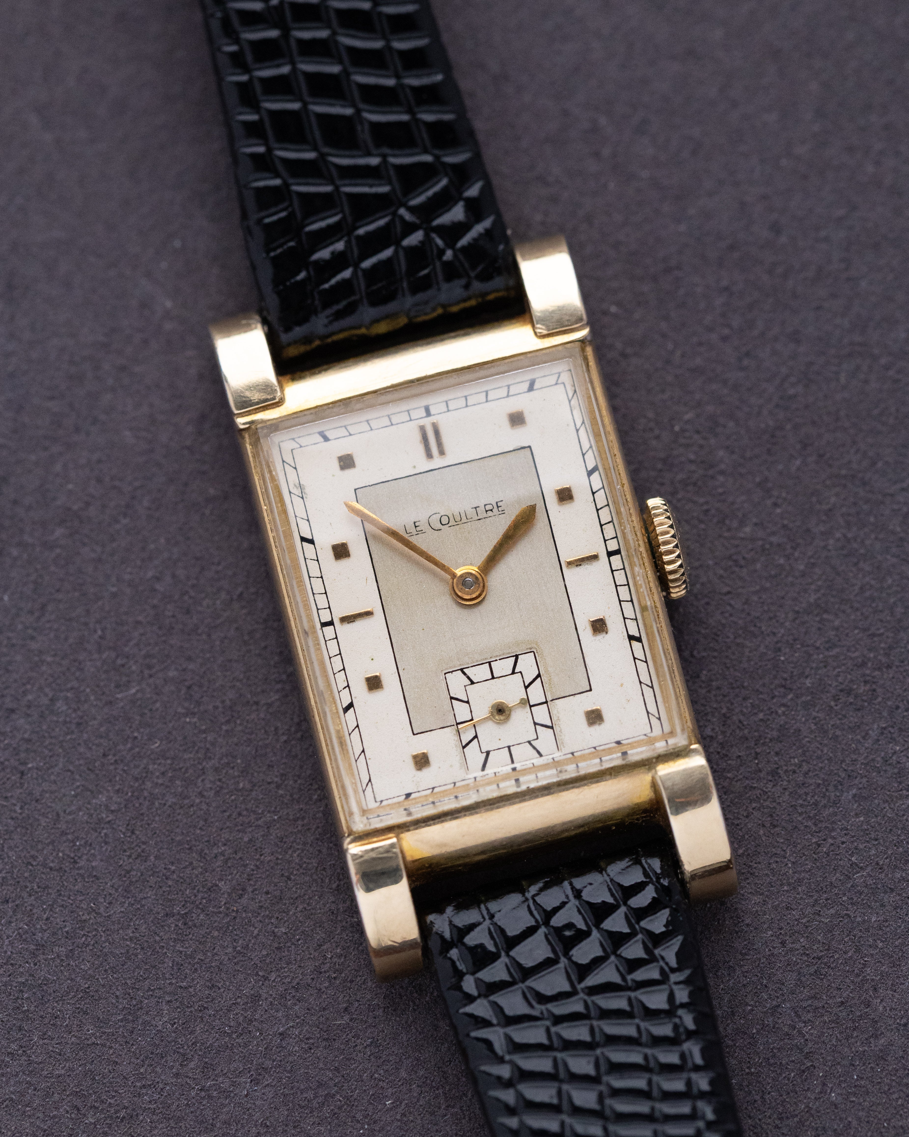 Vintage Jaeger - LeCoultre Art Deco Tank, two - tone dial, Gold - filled case from 1940's - DuMarko