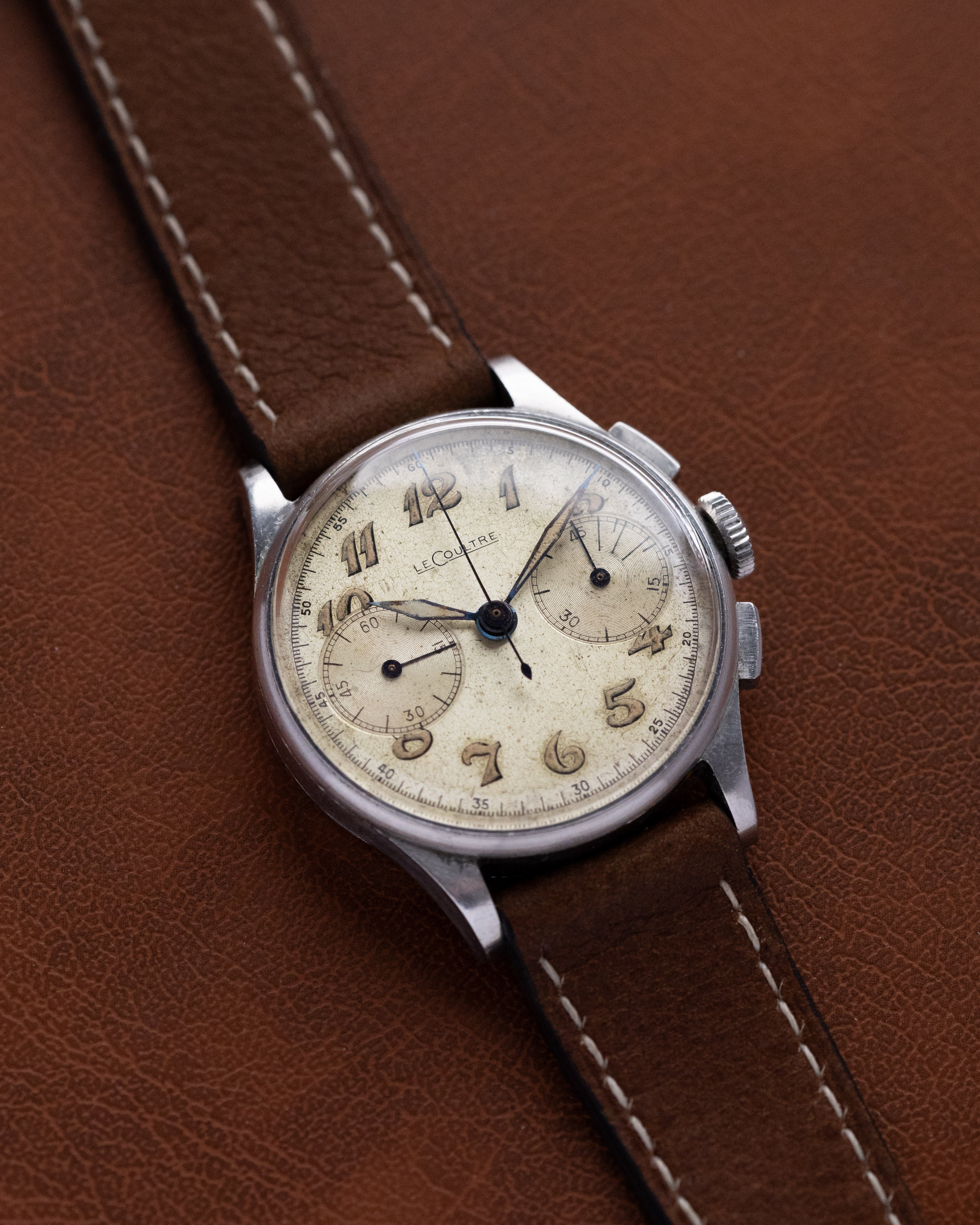 Vintage Jaeger - LeCoultre Chronograph, Bi - Compax, Large Breguet Arabic Numerals, Original Radium Dial, Ref. 5184, Cal. 285 - DuMarko