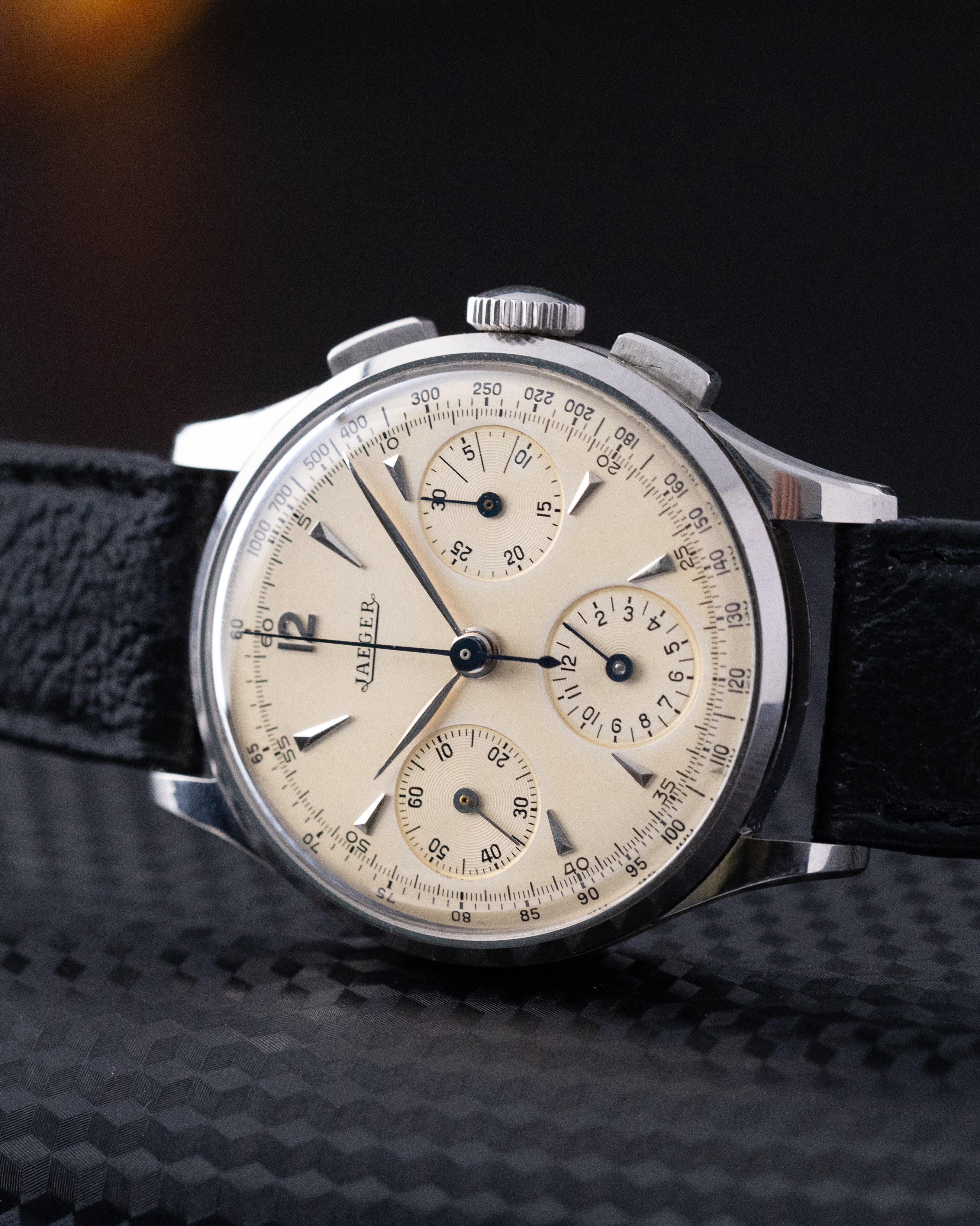 Vintage Jaeger - LeCoultre Chronograph, Steel Case, Ref. 22493, Cal. UG 285 from 1940's - DuMarko