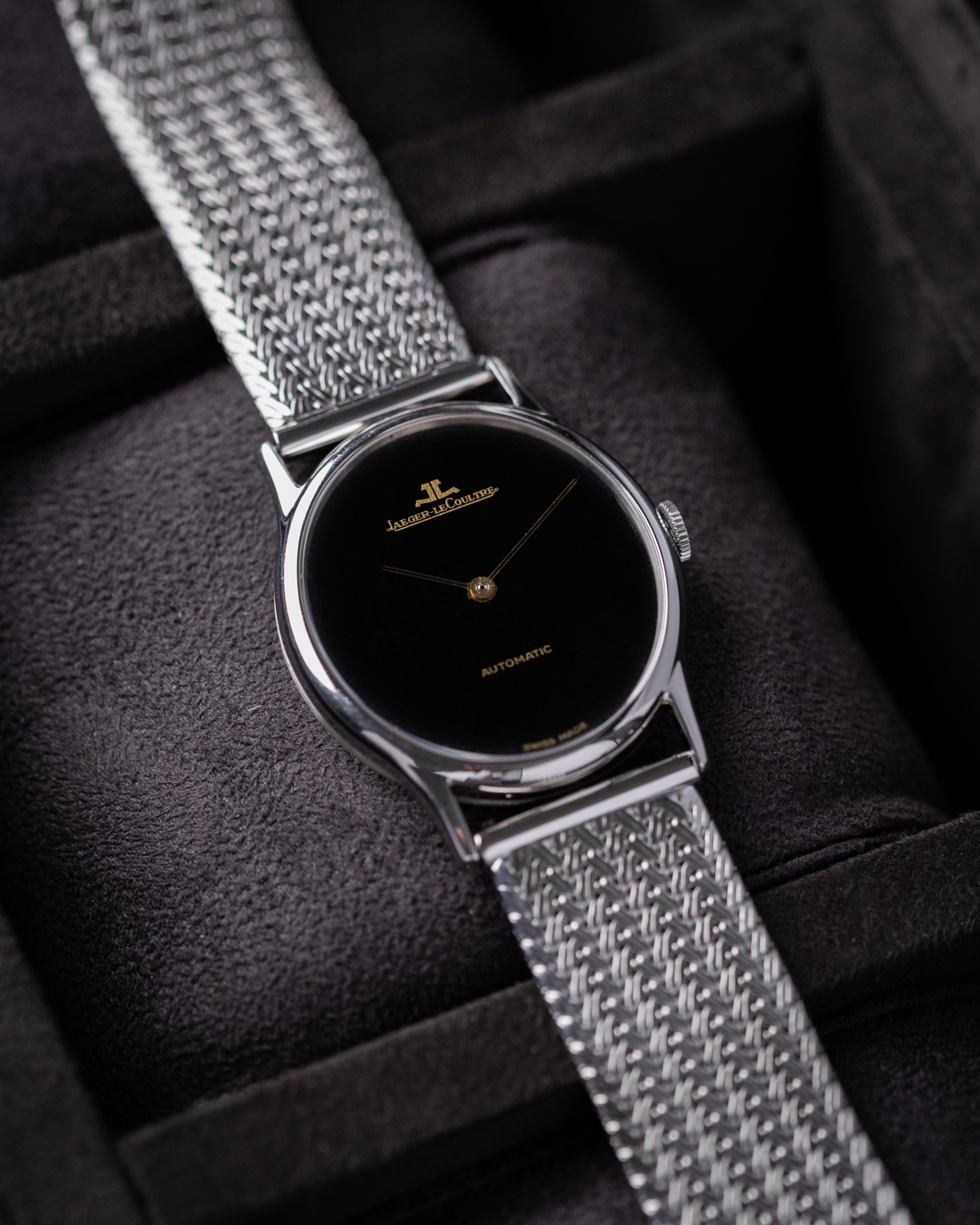 Vintage Jaeger - LeCoultre Ellipse, Black dial, Ref. 5002.42, Ultra - Thin, Automatic Cal. 900 from 1970s - DuMarko