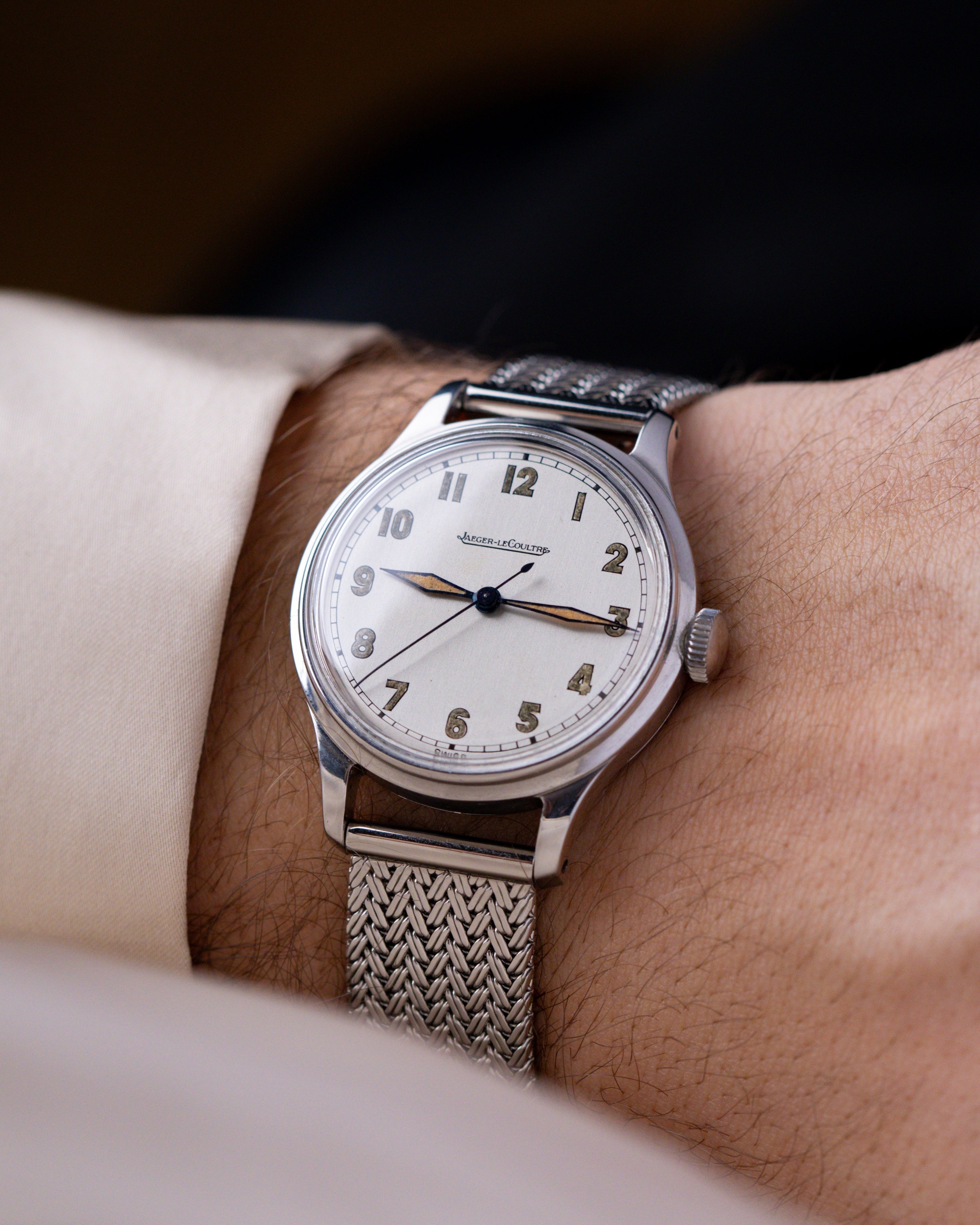 Vintage Jaeger - LeCoultre Swiss Watch, Cal. P478 Original Brushed Silver Dial with radium - DuMarko