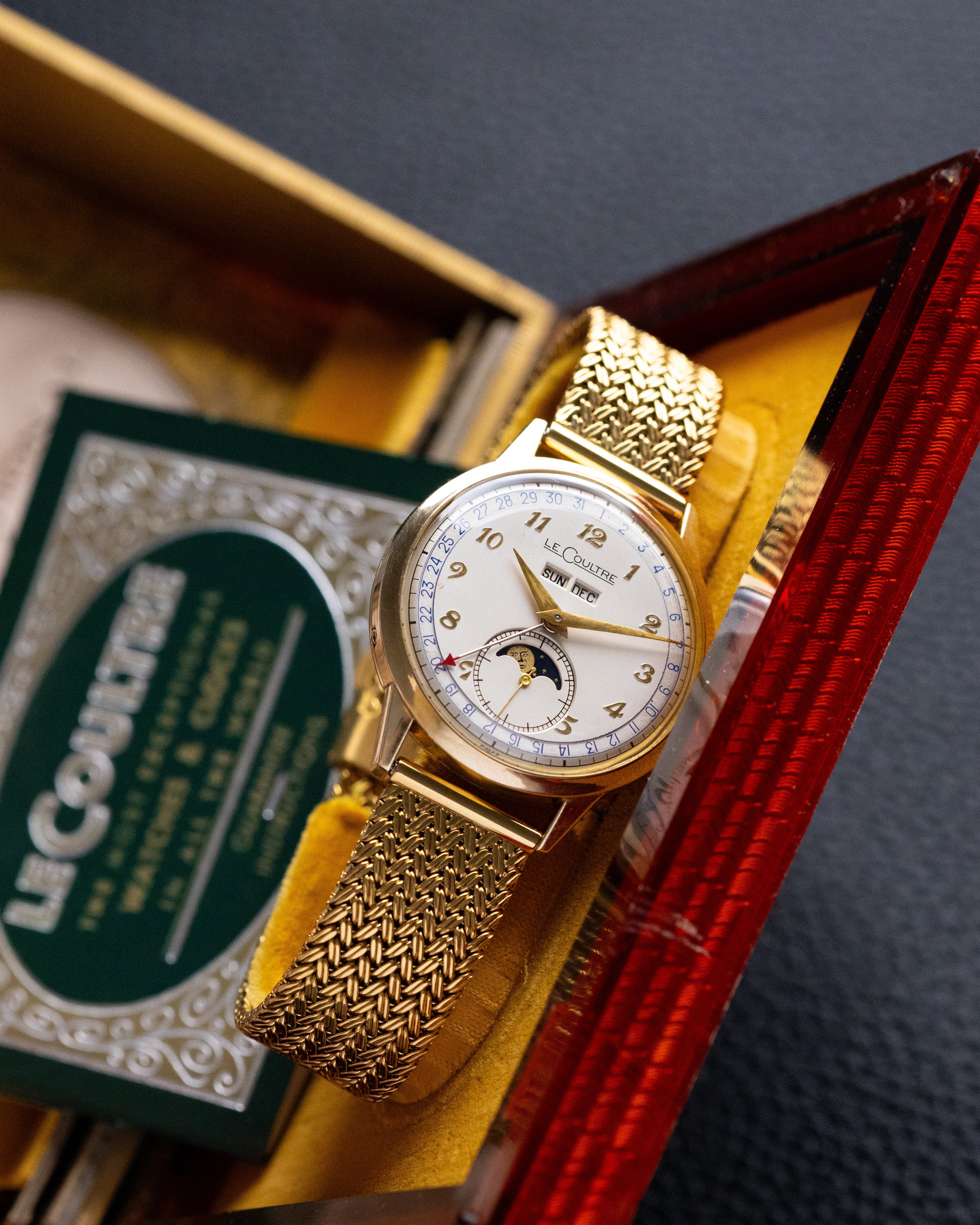 Vintage Jaeger - LeCoultre Triple Date Moonphase Cal. 806/AW, Gold Filled Case, Original Dial, From 1940s - DuMarko