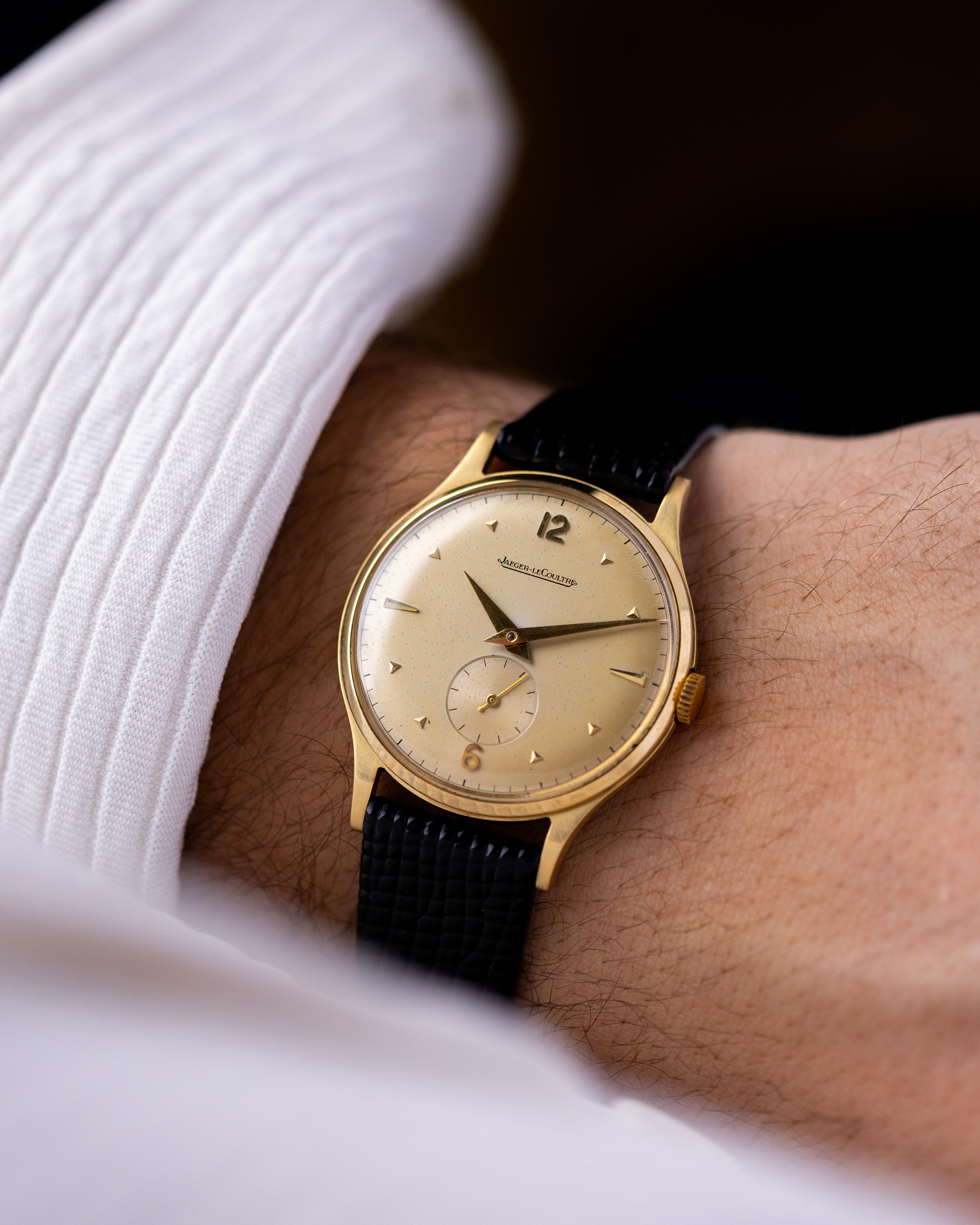 Vintage Jaeger - LeCoultre Watch, Extra - Slim, 18K Gold Case Sub - Seconds Cal. 430/G from 1950's - DuMarko