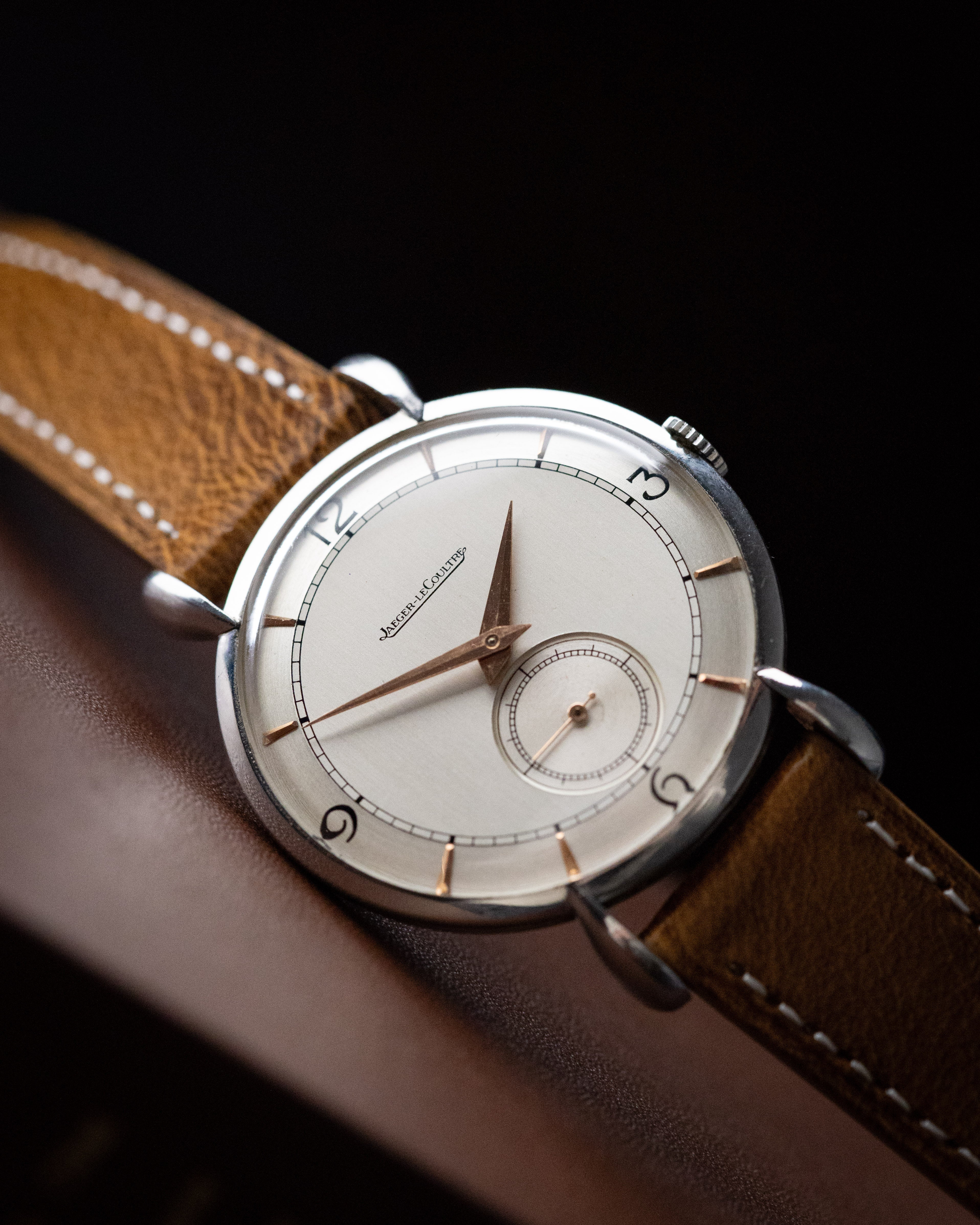 Vintage Jaeger - LeCoultre Watch, Teardrop Lugs, Oversized case, Two - Tone Dial, Cal. P449 from 1948 - DuMarko