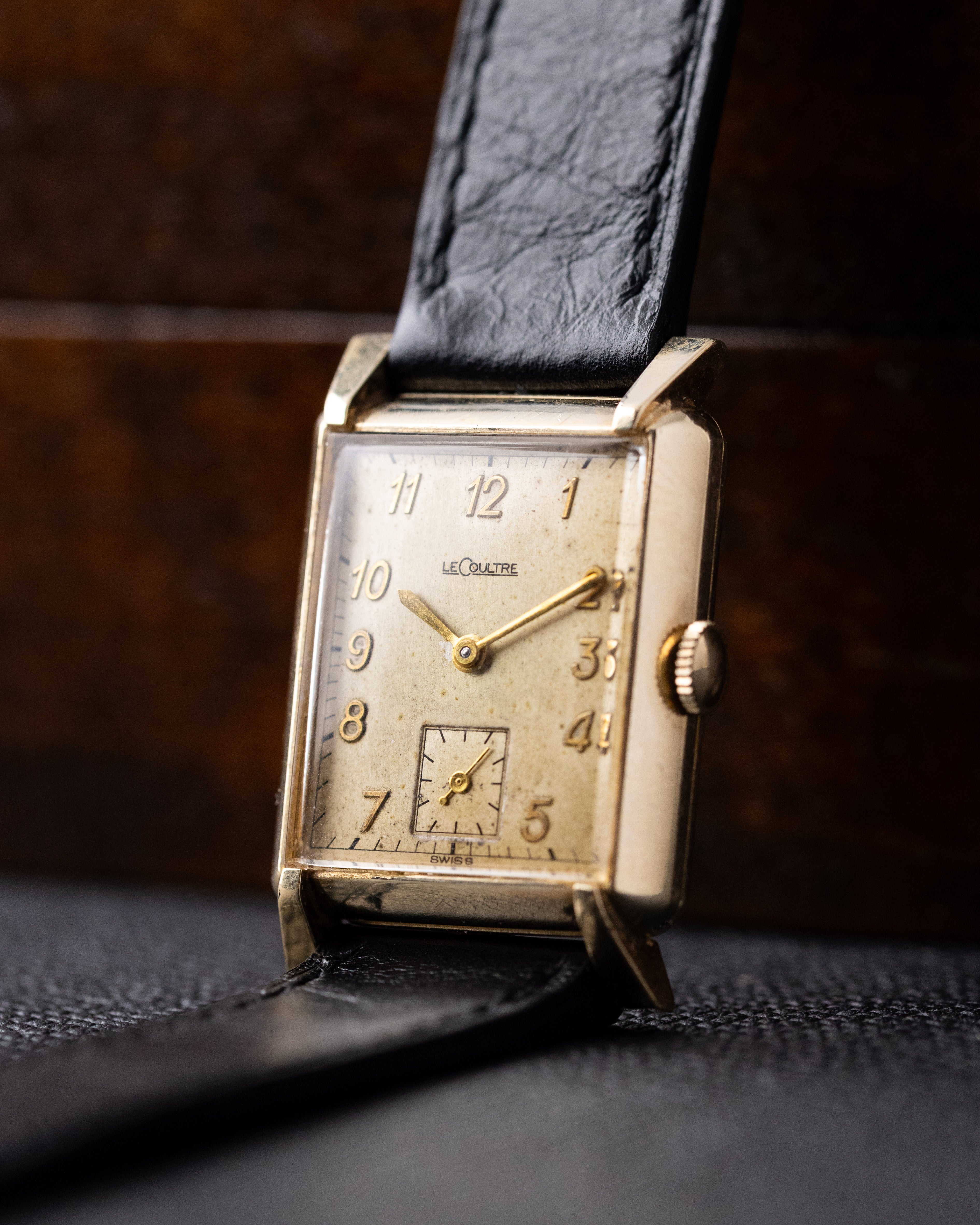 Vintage LeCoultre Art Deco Rectangular Tank, Swiss Dress Watch, 10K Gold - Filled Case, Calibre 413 from 1940's - DuMarko
