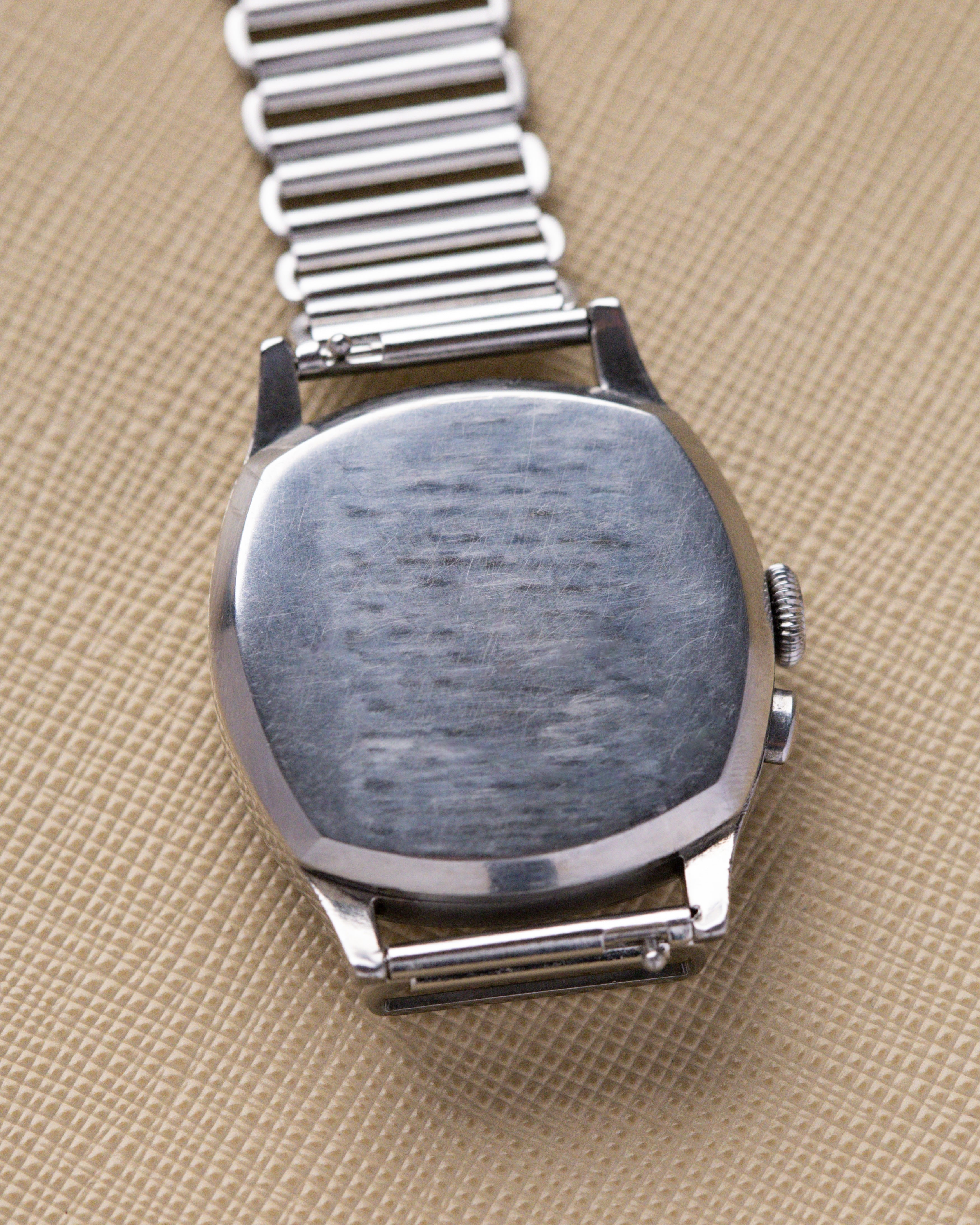 Vintage Lemania Monopusher Chronograph, Rare Steel Cushion Case, Cal. 13CH, Enamel Dial from 1930's - DuMarko