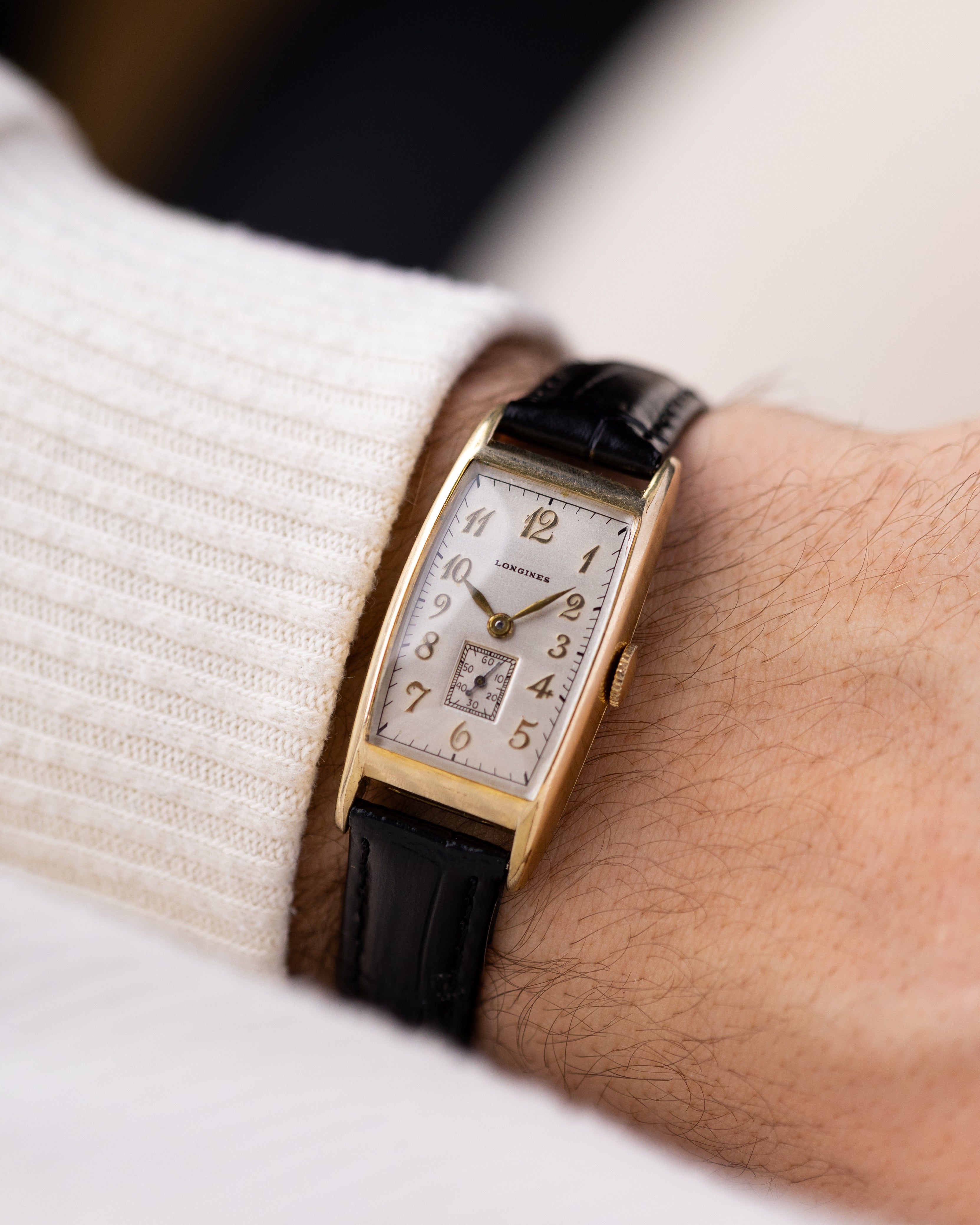 Vintage Longines Art Deco Tank, Breguet numerals, Cal. 9L, Gold - filled tonneau case from 1940's - DuMarko