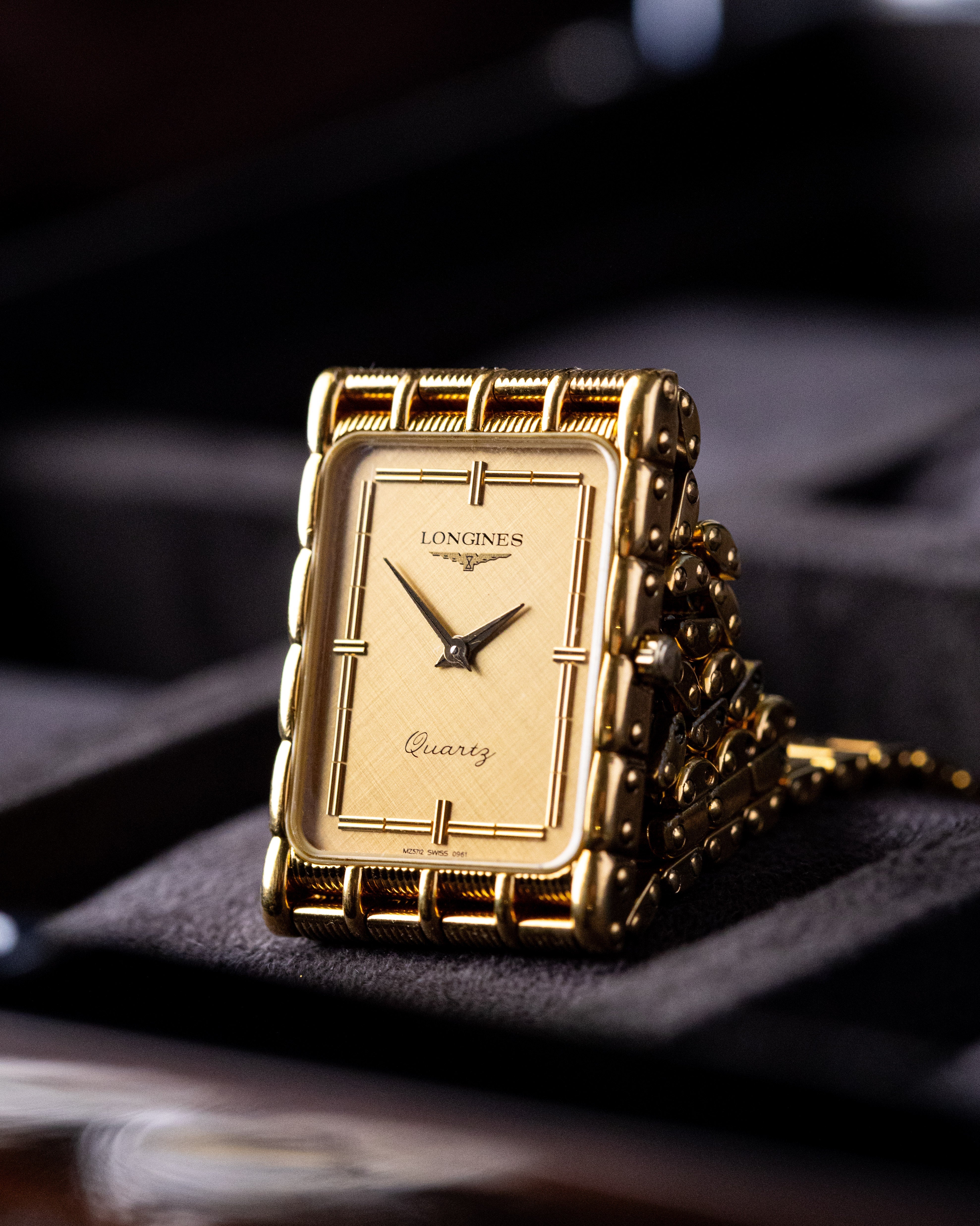 Vintage Longines Art Deco Tank, Ref. MZ5712, Champagne Dial, Quartz from 1980's - DuMarko