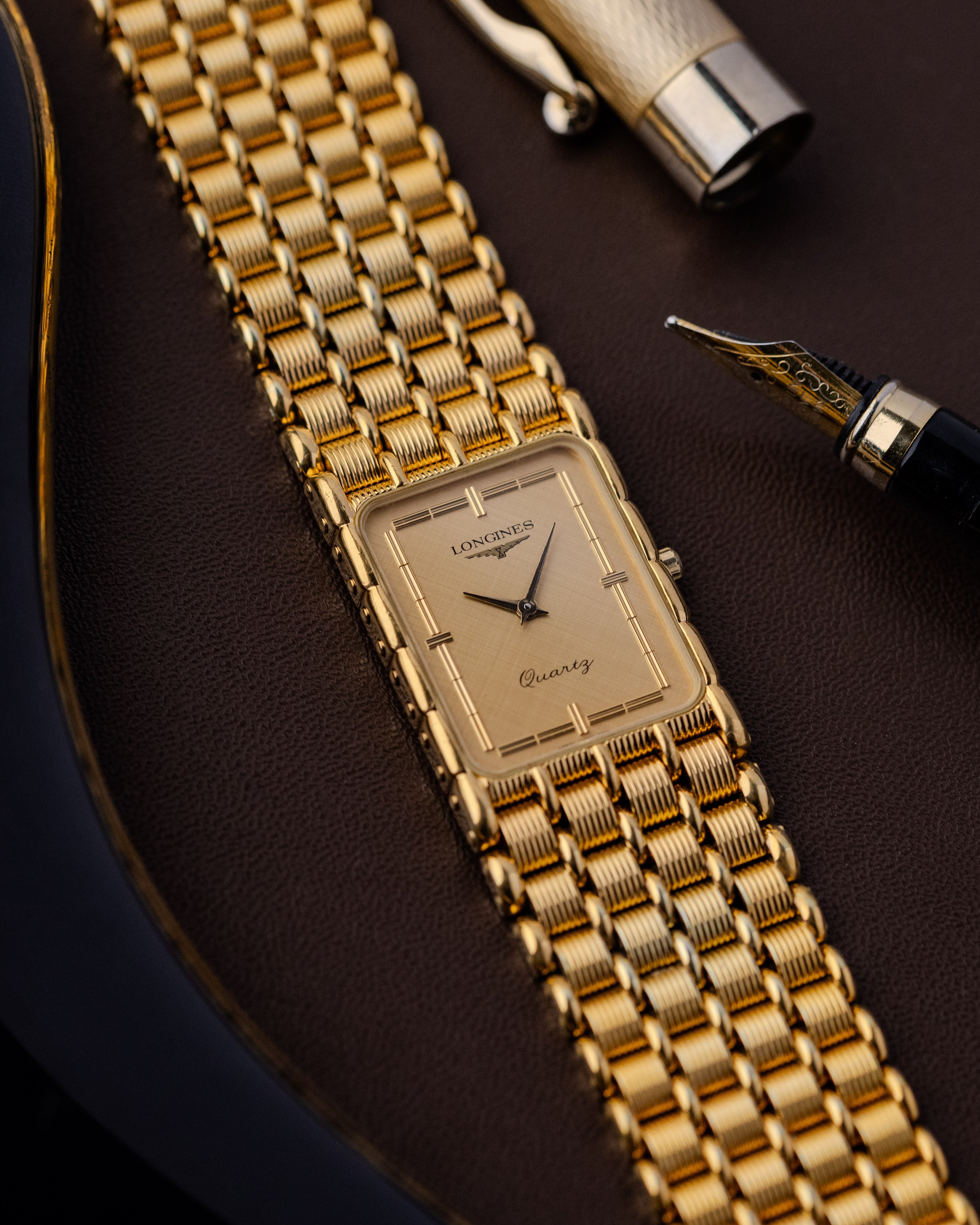Vintage Longines Art Deco Tank, Ref. MZ5712, Champagne Dial, Quartz from 1980's - DuMarko