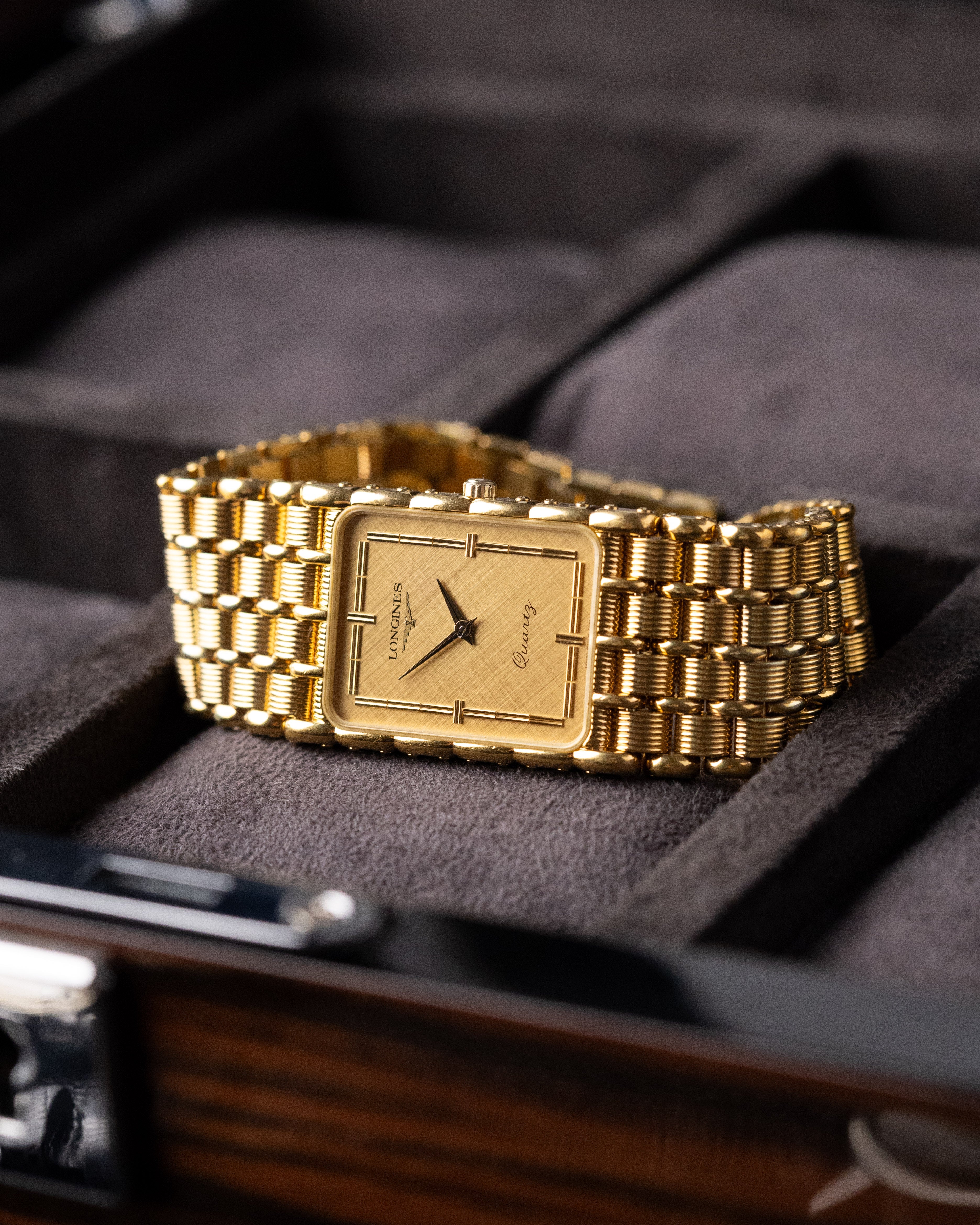 Vintage Longines Art Deco Tank, Ref. MZ5712, Champagne Dial, Quartz from 1980's - DuMarko