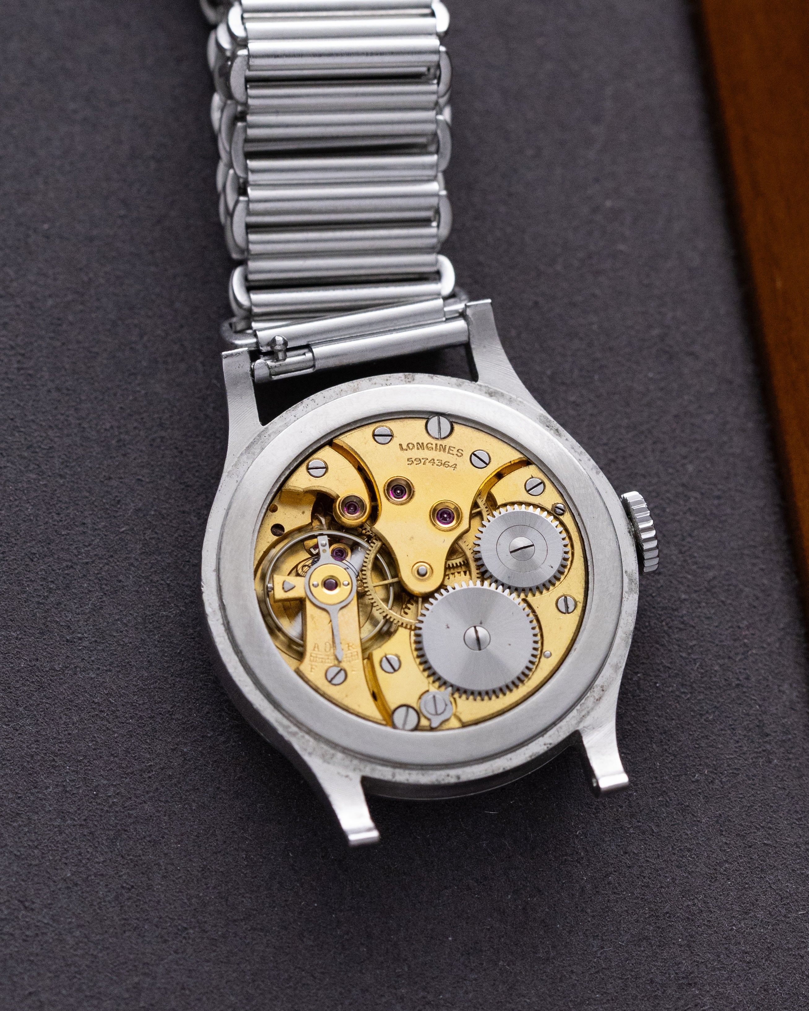 Vintage Longines Calatrava Steel Stepped Case, Ref. 4179, Black Sector glossy dial from 1940 - DuMarko