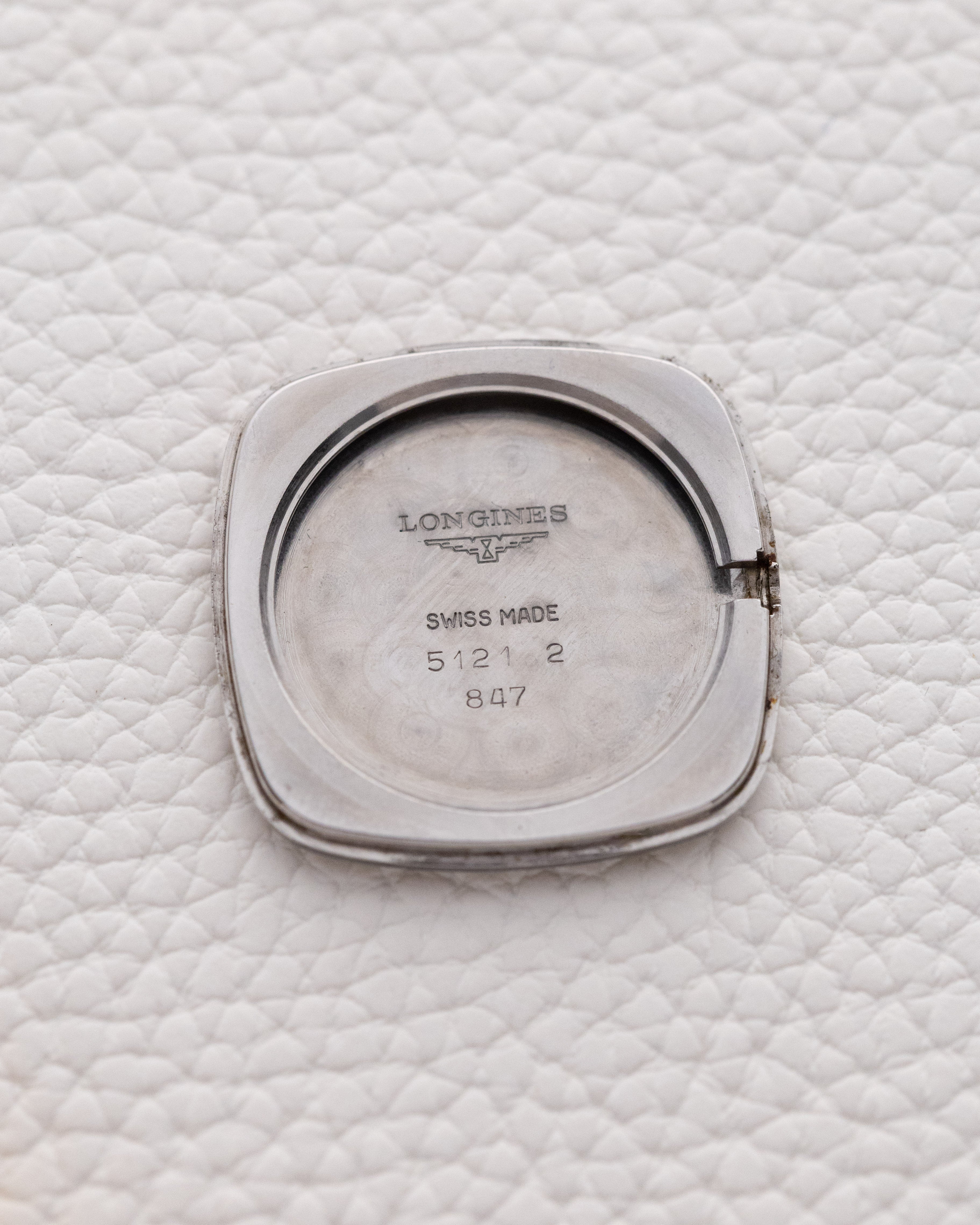 Vintage Longines Dress Watch, Cushion case, Chocolate Dial, Gold Mesh Bracelet, Cal. L847.4, Circa 1980 - DuMarko