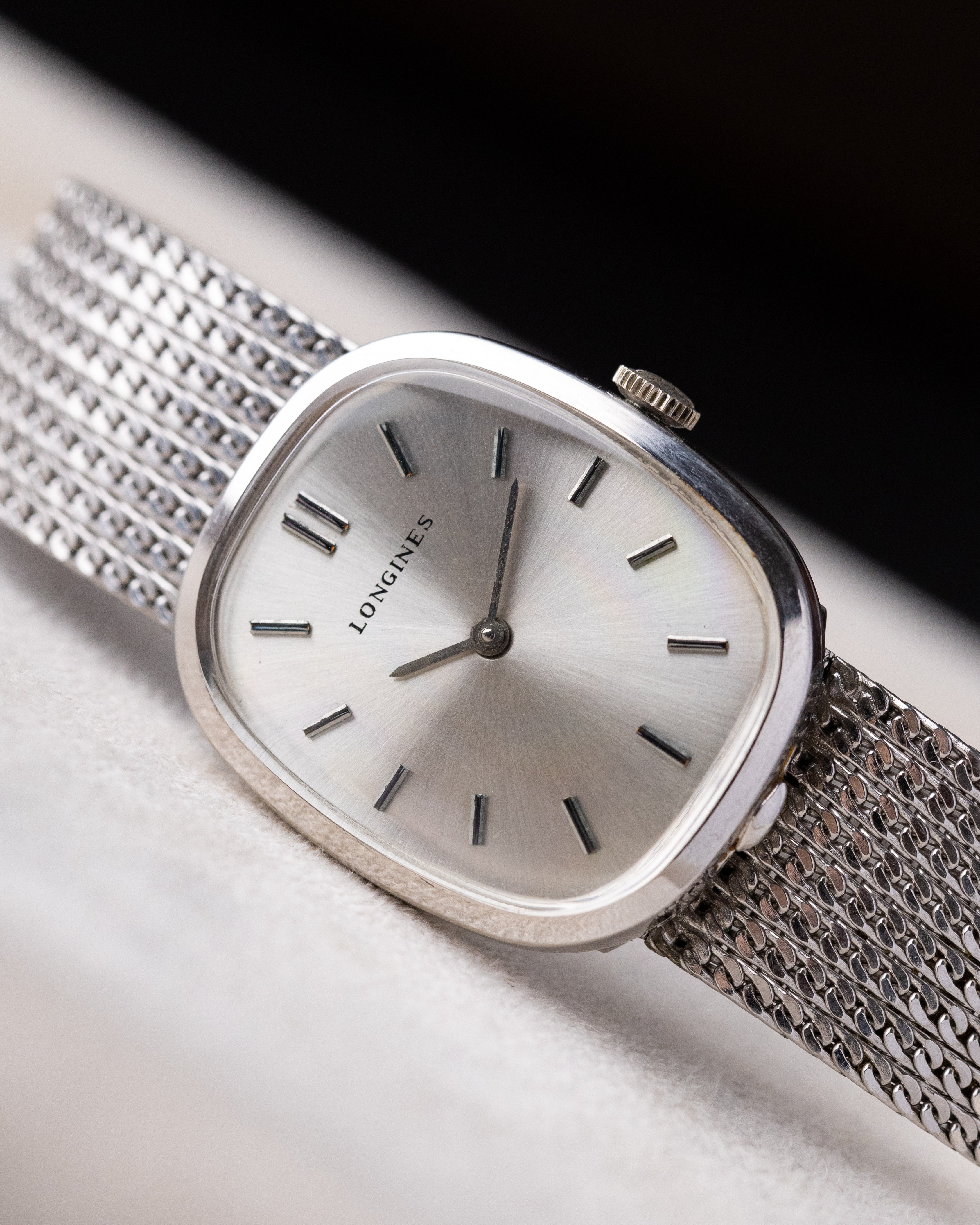 Vintage Longines Ellipse Ref. 3066, 10K White Gold - Filled Dress Watch from 1980's - DuMarko