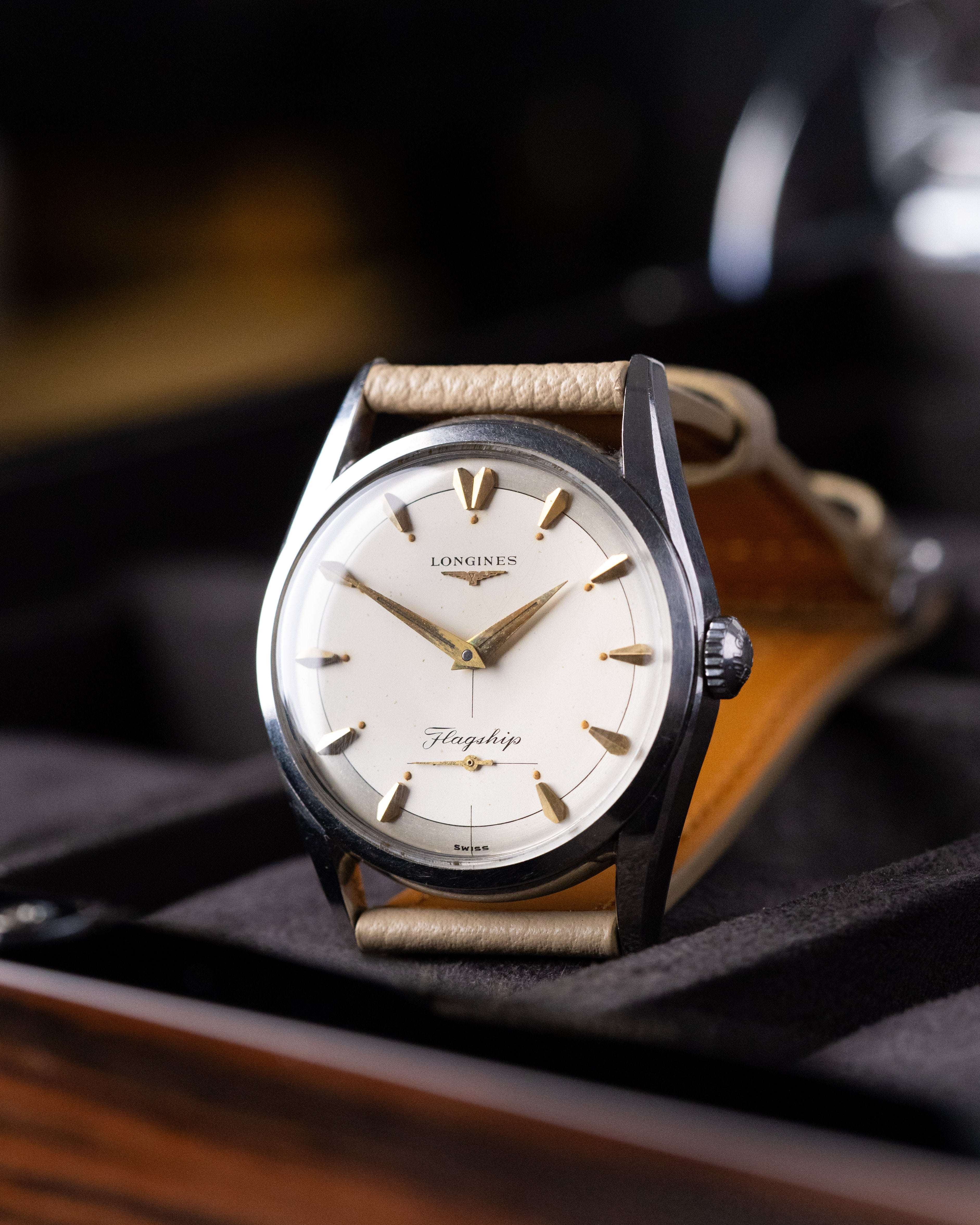 Vintage Longines Flagship Swiss Watch, Two - Tone Dial, Cal. 30L from 1950s - DuMarko