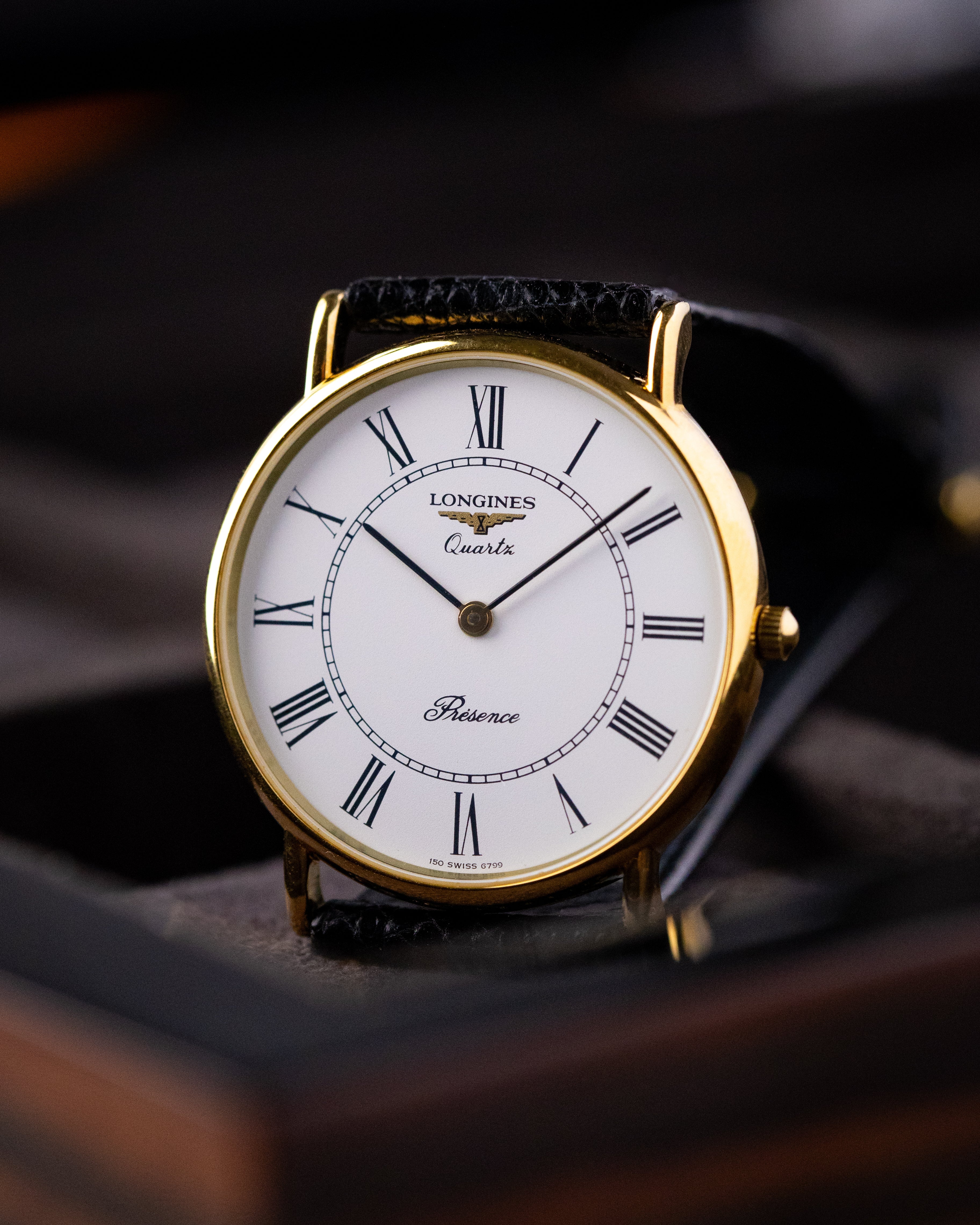 Vintage Longines La Grande Classique Présence Ref. L4.720.2, Quartz Cal. L263.2, Gold Plated, Roman Dial, From 1990s - DuMarko