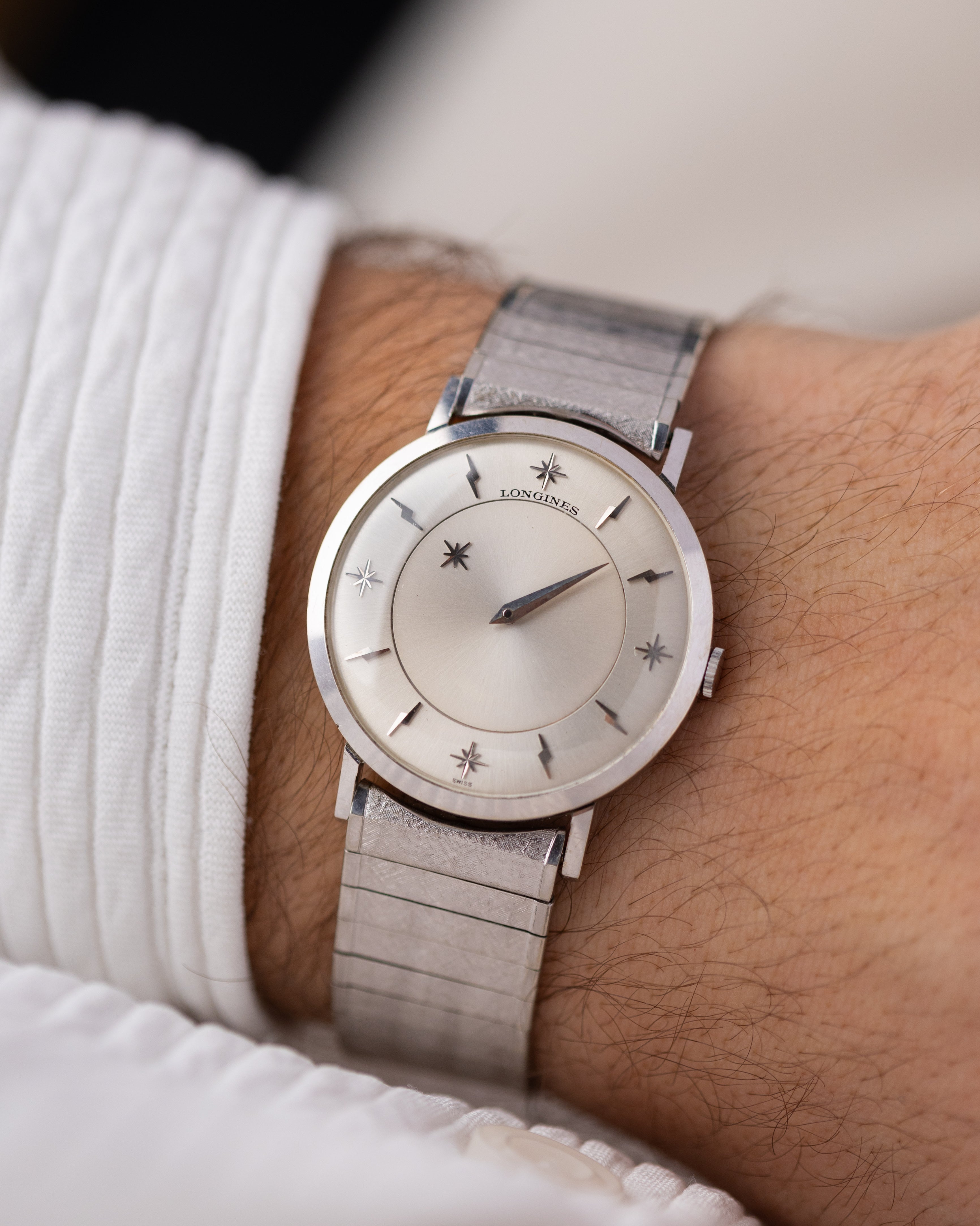 Vintage Longines Mystery Dial, Swiss Watch, 10K White Gold - Filled Case, Cal. 23Z from 1950s - DuMarko