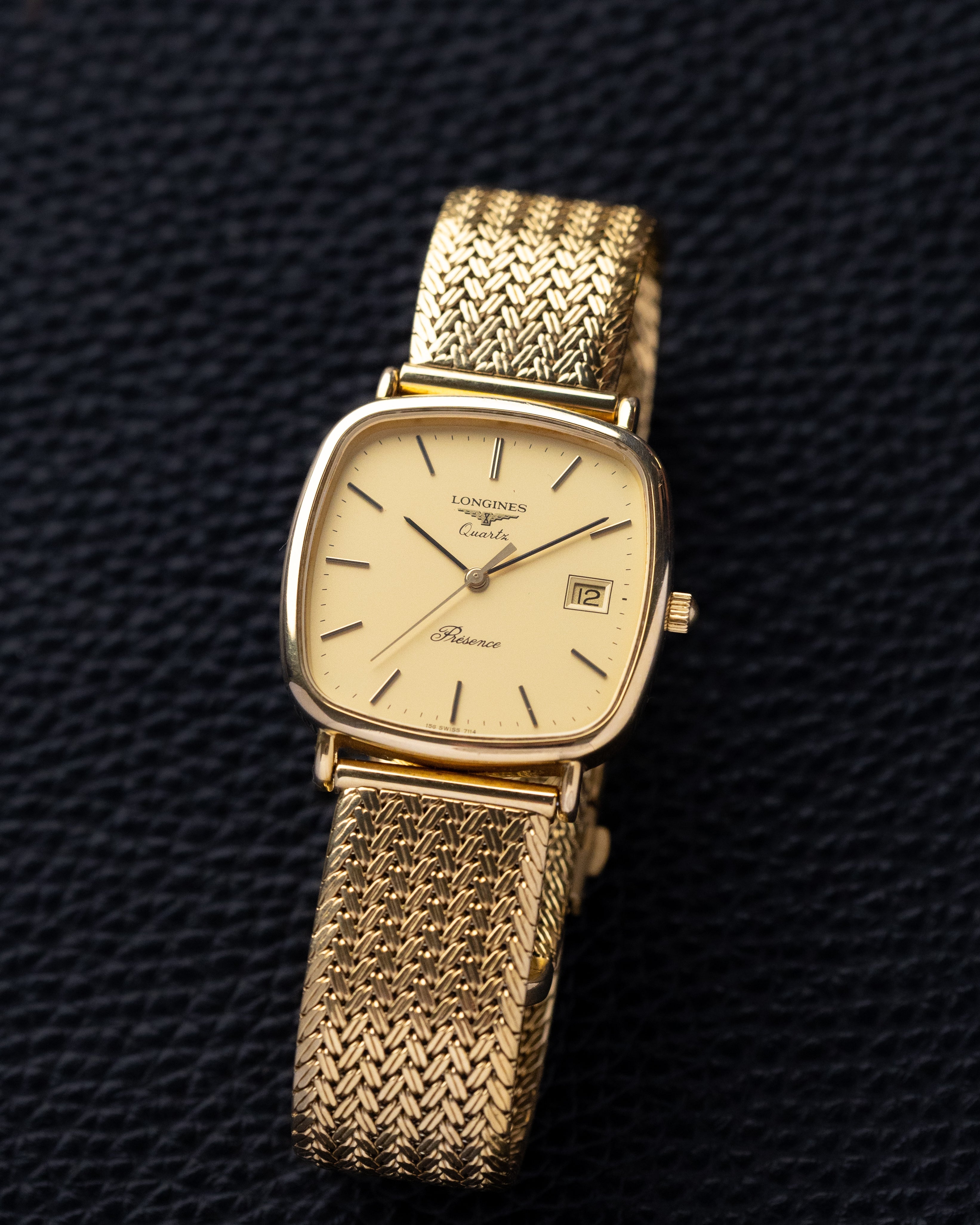 Vintage Longines Presence, Swiss Quartz Watch, Cushion Case, Date window from 1980's - DuMarko