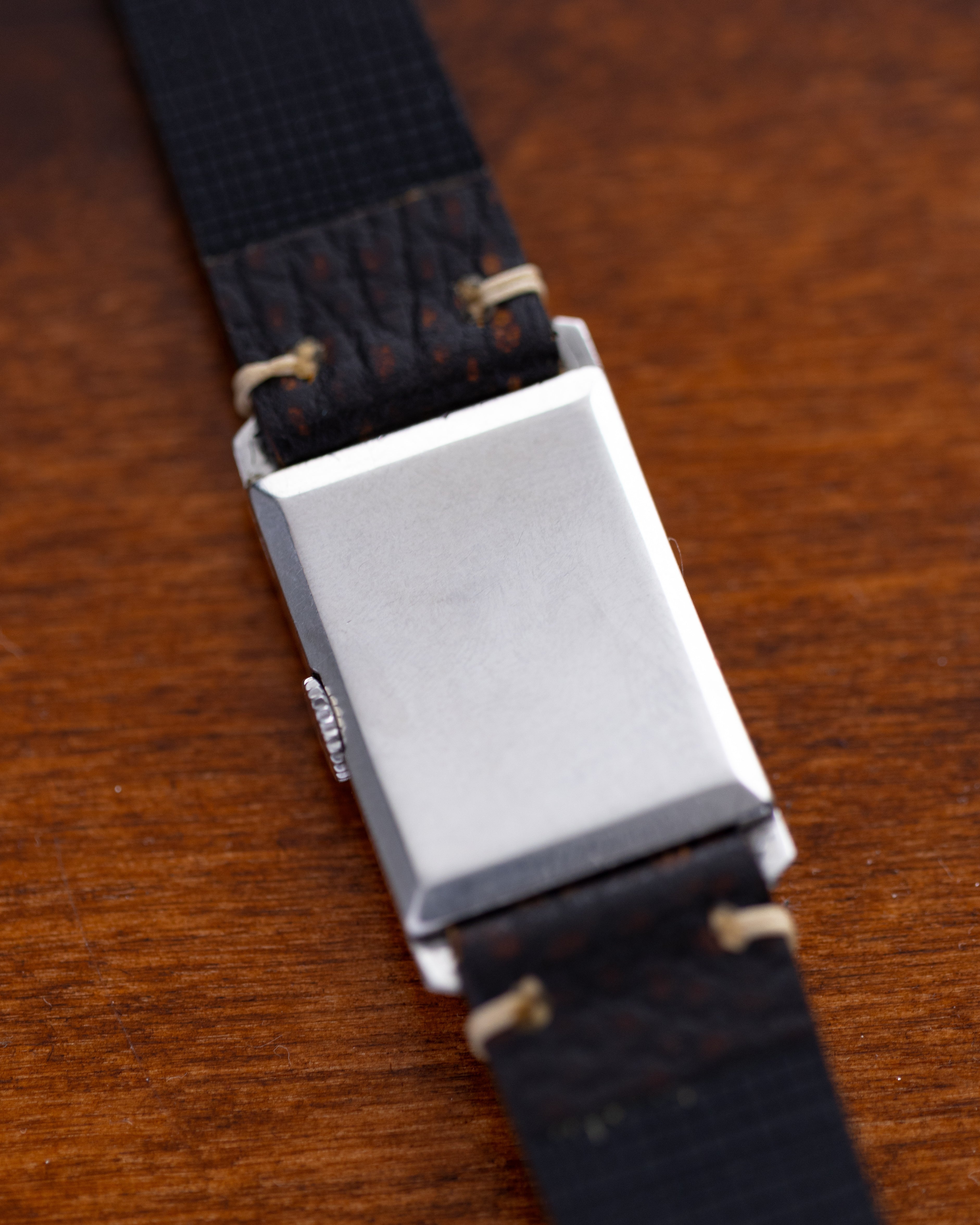 Vintage Longines, Rectangular Steel Tank, Gilded Dial from 1937 - DuMarko