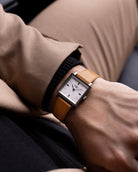 Vintage Longines Square Tank, Linen Silver Dial, Original Box, Swiss Watch from 1970's - DuMarko