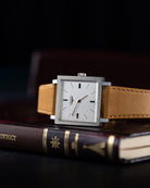 Vintage Longines Square Tank, Linen Silver Dial, Original Box, Swiss Watch from 1970's - DuMarko