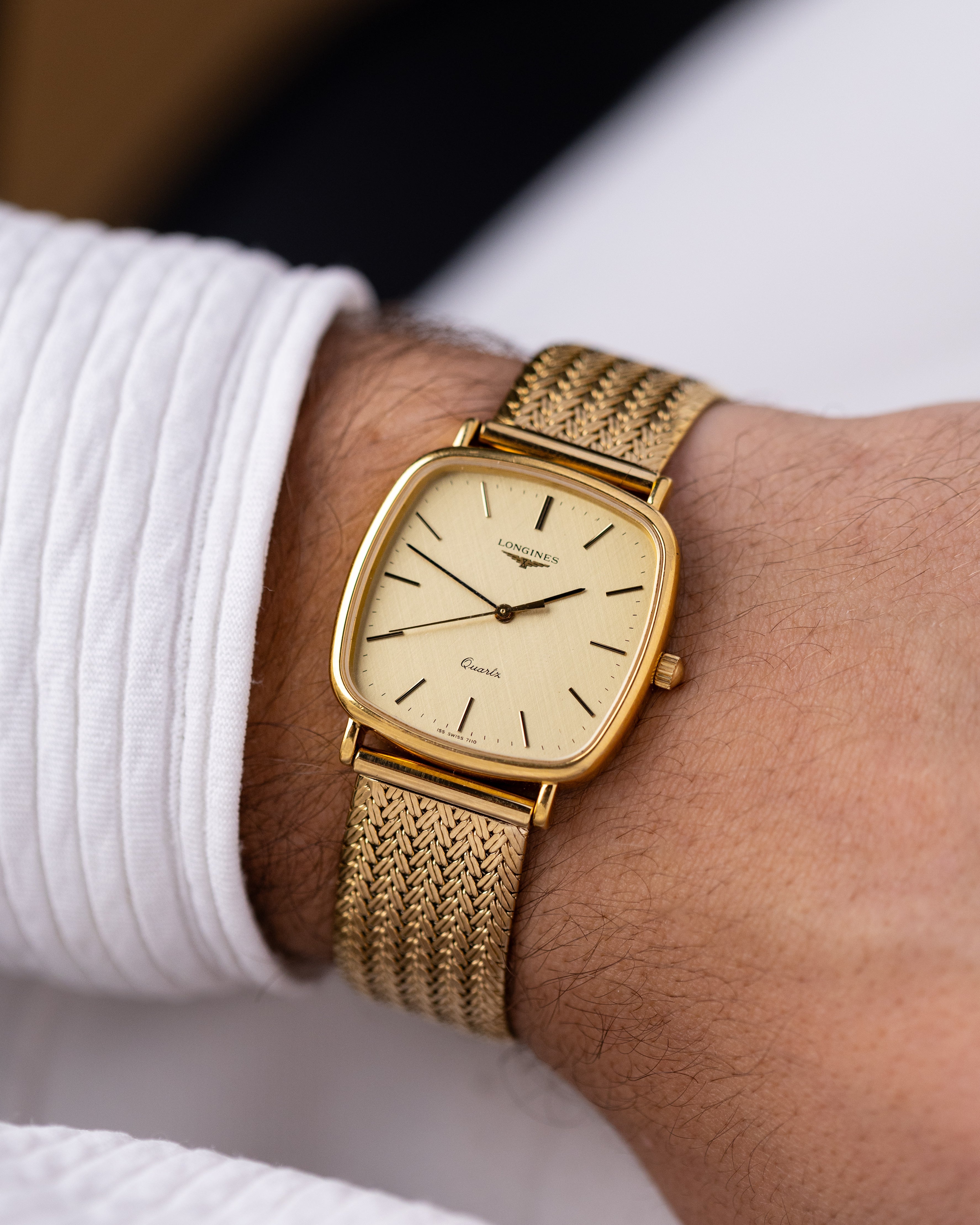 Vintage Longines Swiss Watch, Gold - plated "TV" Case, Quartz Cal. L977.2 from 1970's - DuMarko