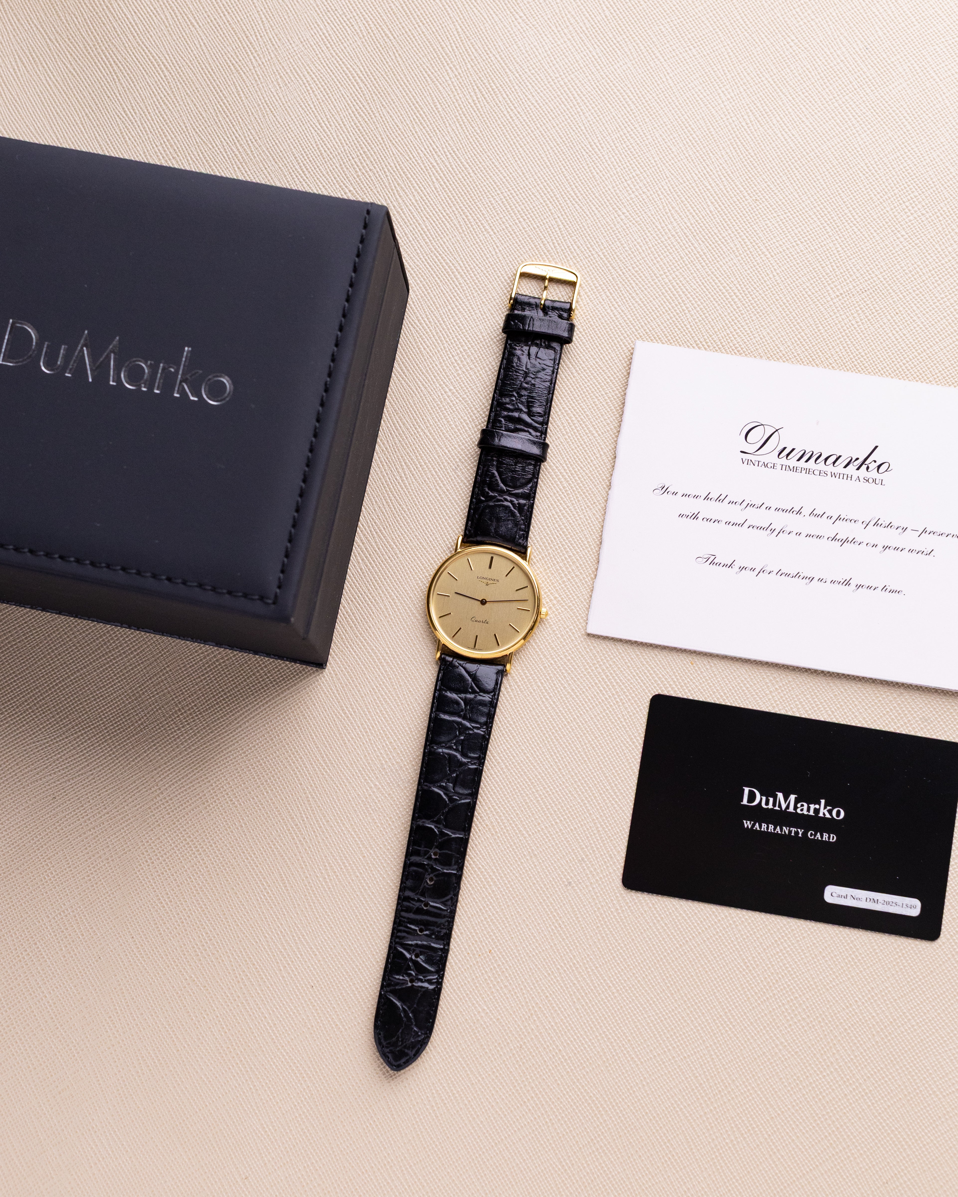 Vintage Longines Swiss Watch, Quartz Movement, Champagne Dial from 1970's - DuMarko