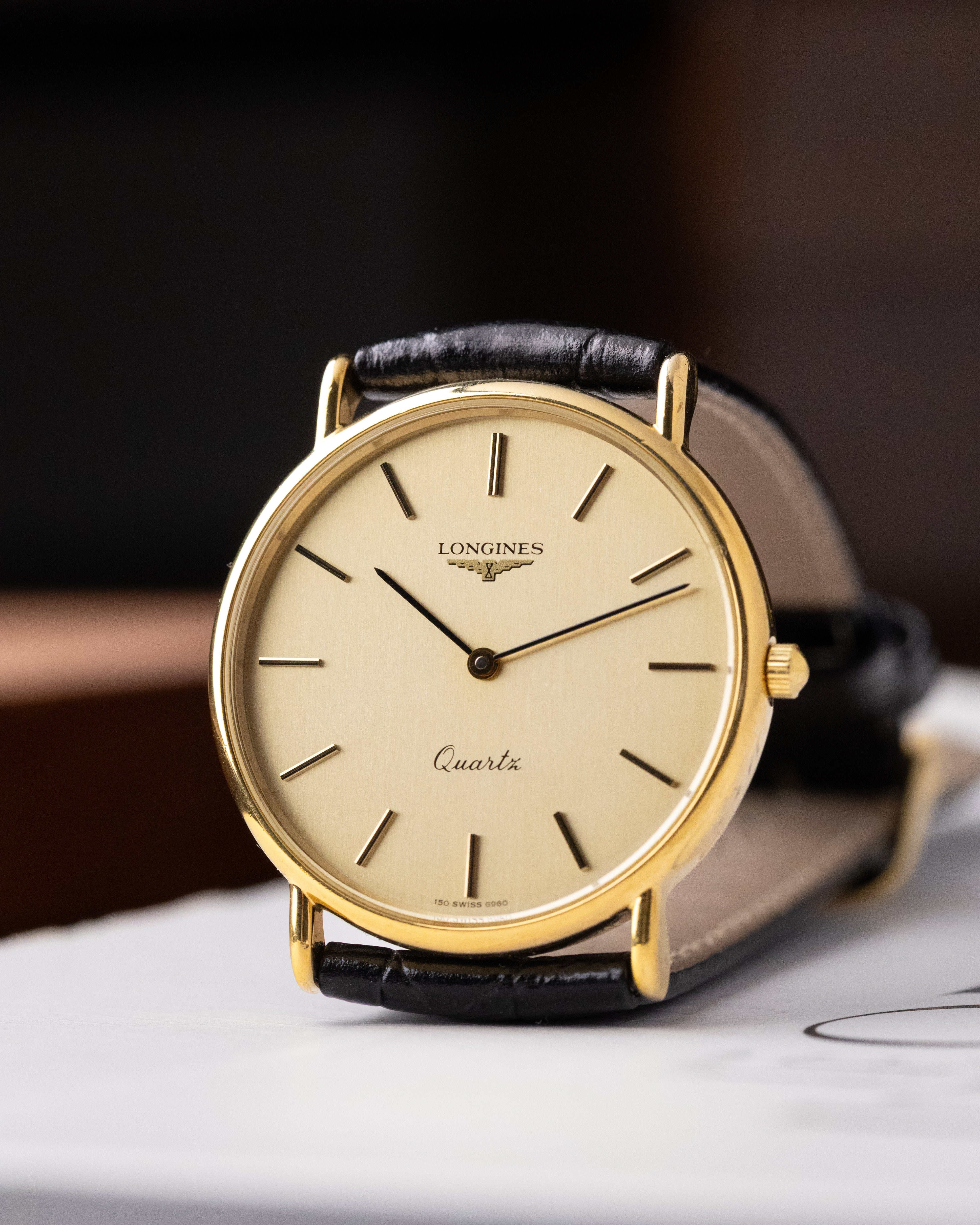 Vintage Longines Swiss Watch, Quartz Movement, Champagne Dial from 1970's - DuMarko