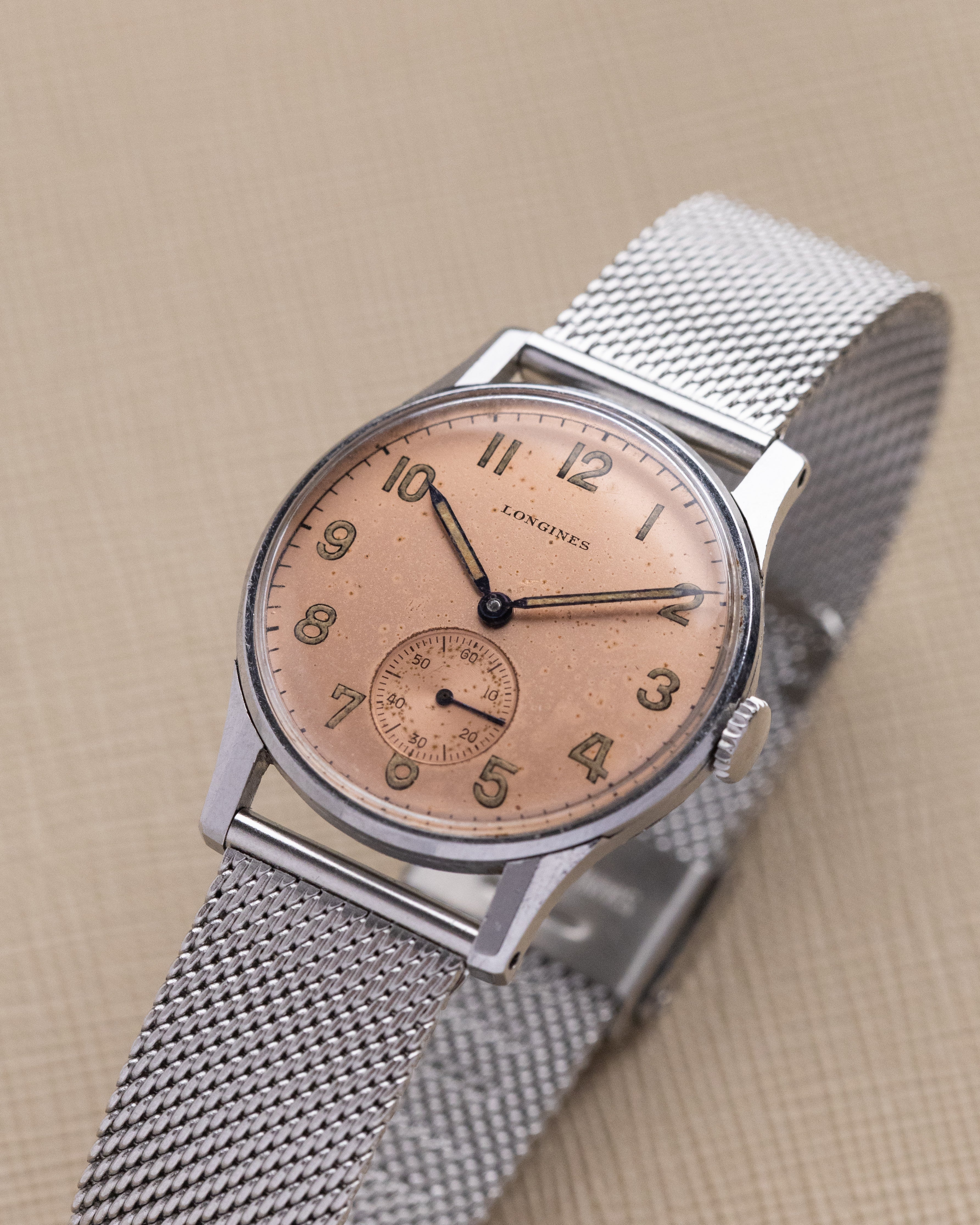 Vintage Longines Swiss Watch, Rare salmon patina dial, Cal. 23M from 1943 - DuMarko