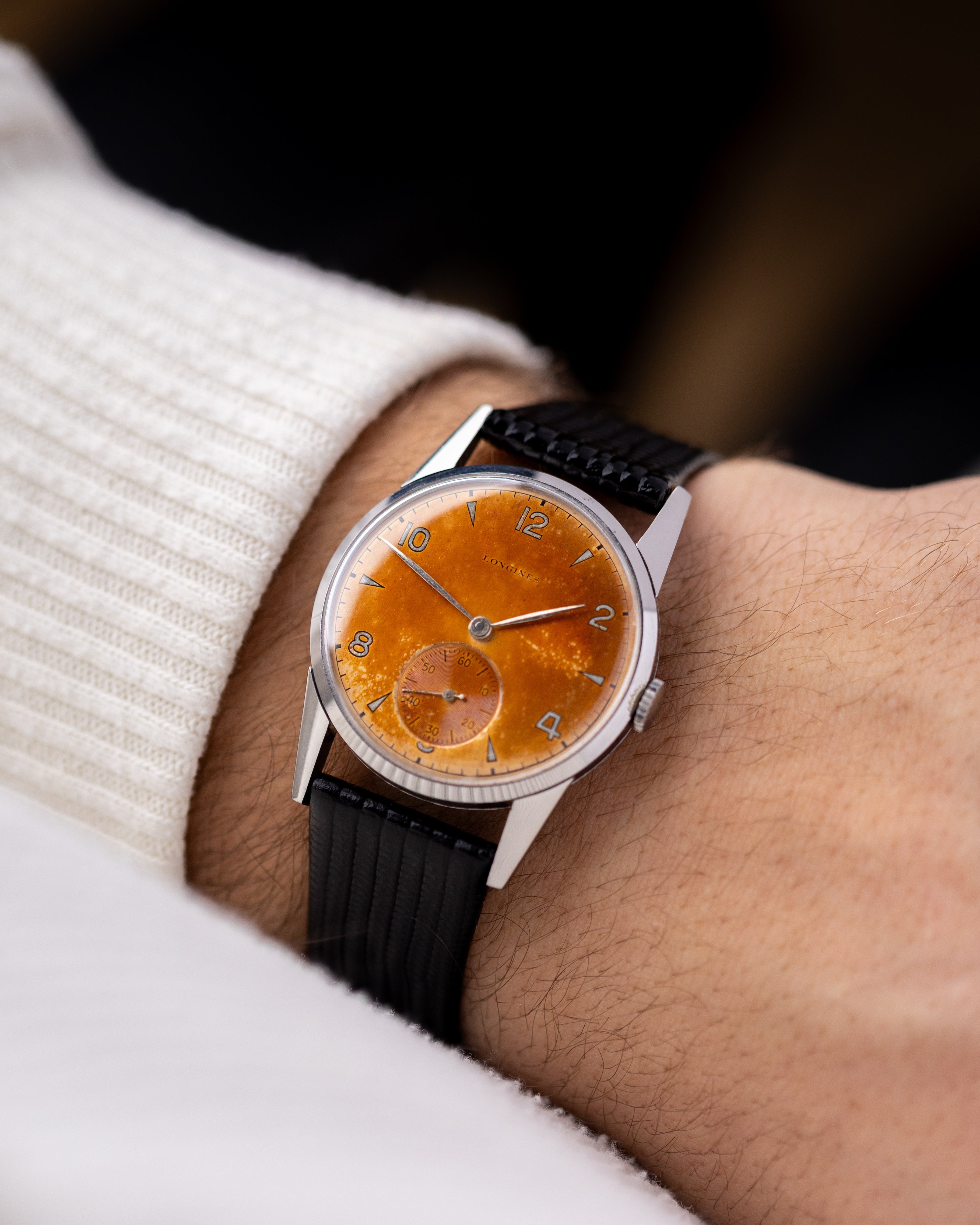 Vintage Longines Swiss watch, Rare Salmon Patina. Dial, Ref. 3500, Cal. 27M from 1947 - DuMarko