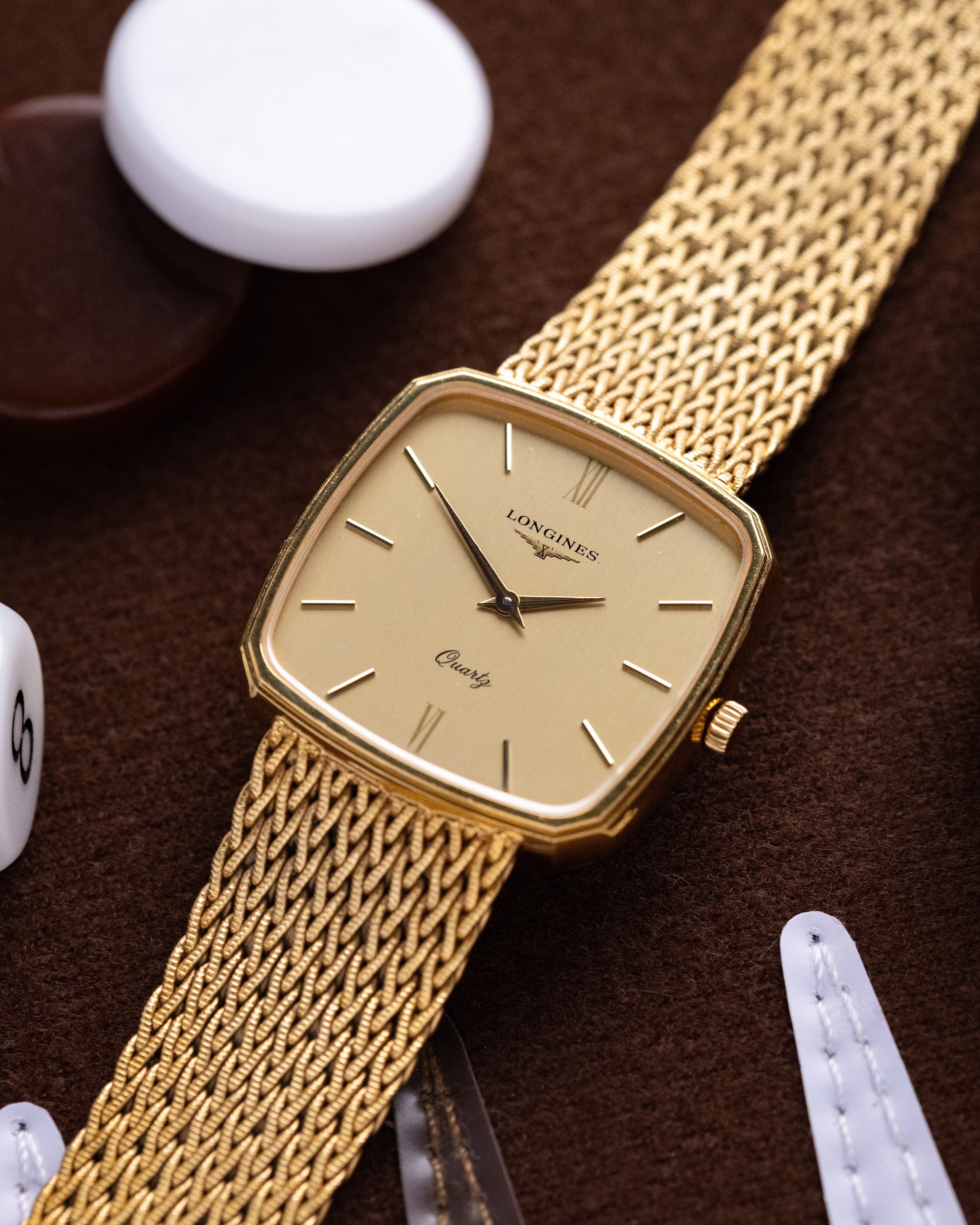Vintage Longines Tank, Swiss Dress Watch, Original Integrated Bracelet, Quartz from 1980's - DuMarko