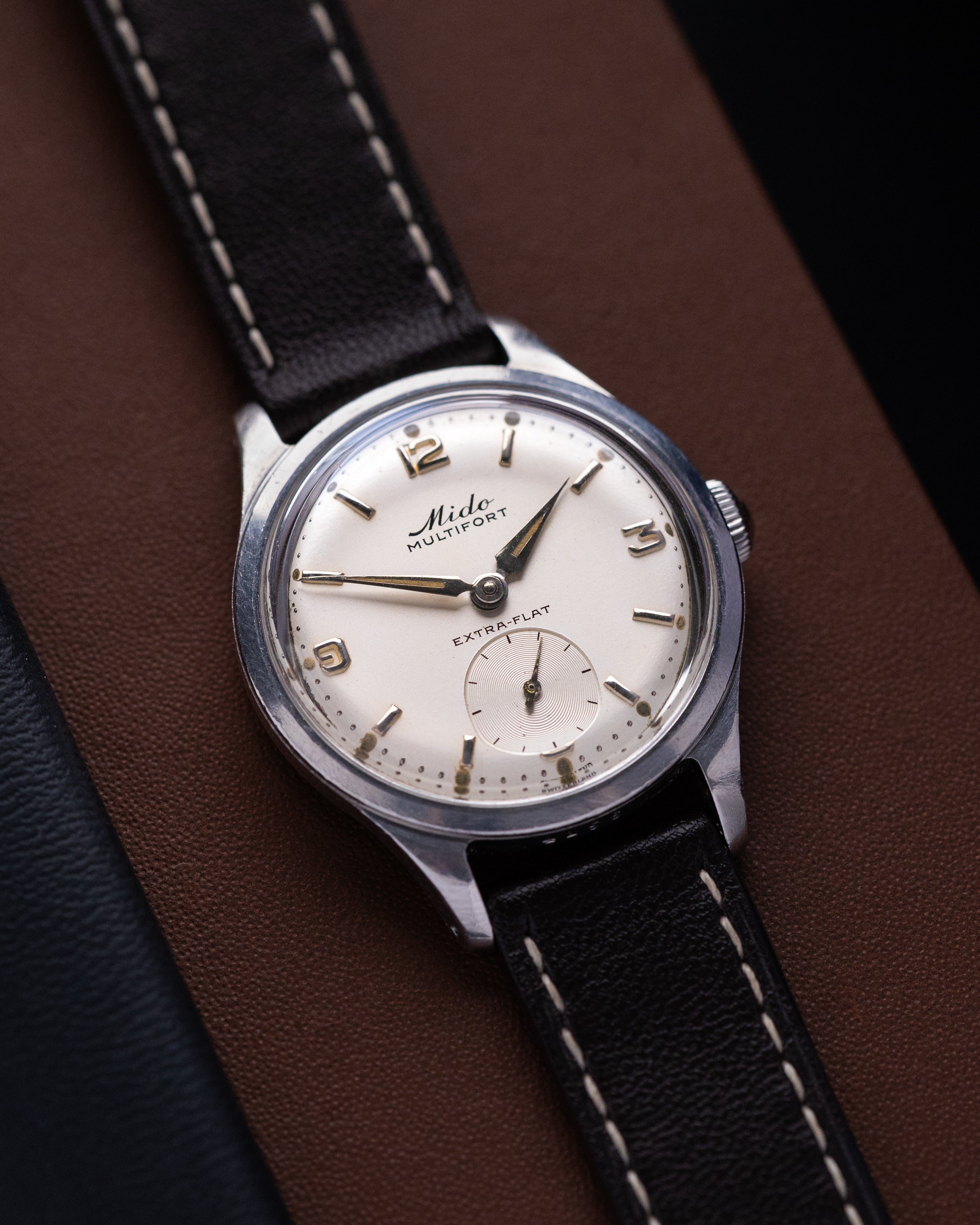 Vintage Mido Multifort Extra Flat Swiss Watch, François Borgel Case, Cal. 1200A from 1950's - DuMarko