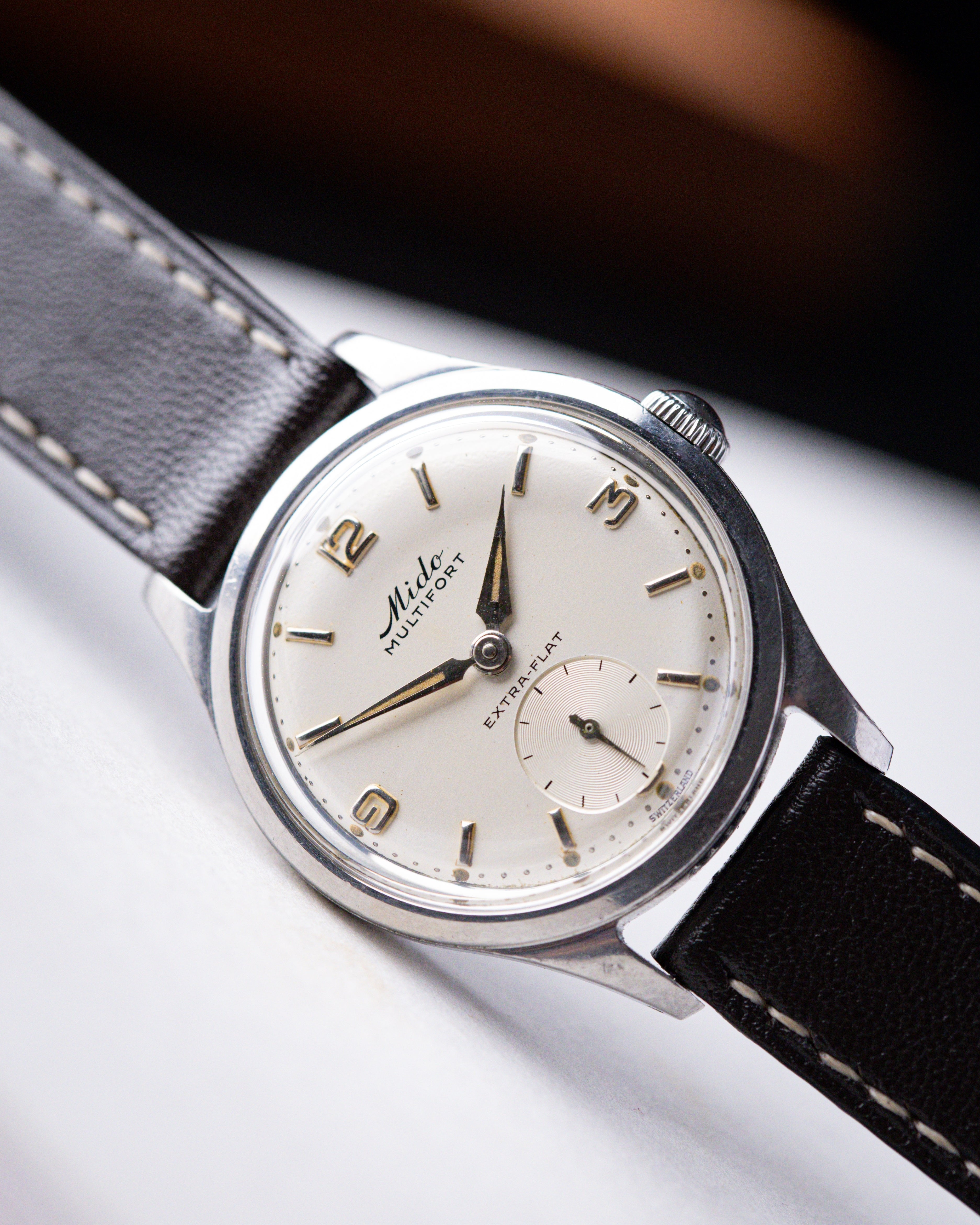 Vintage Mido Multifort Extra Flat Swiss Watch, François Borgel Case, Cal. 1200A from 1950's - DuMarko