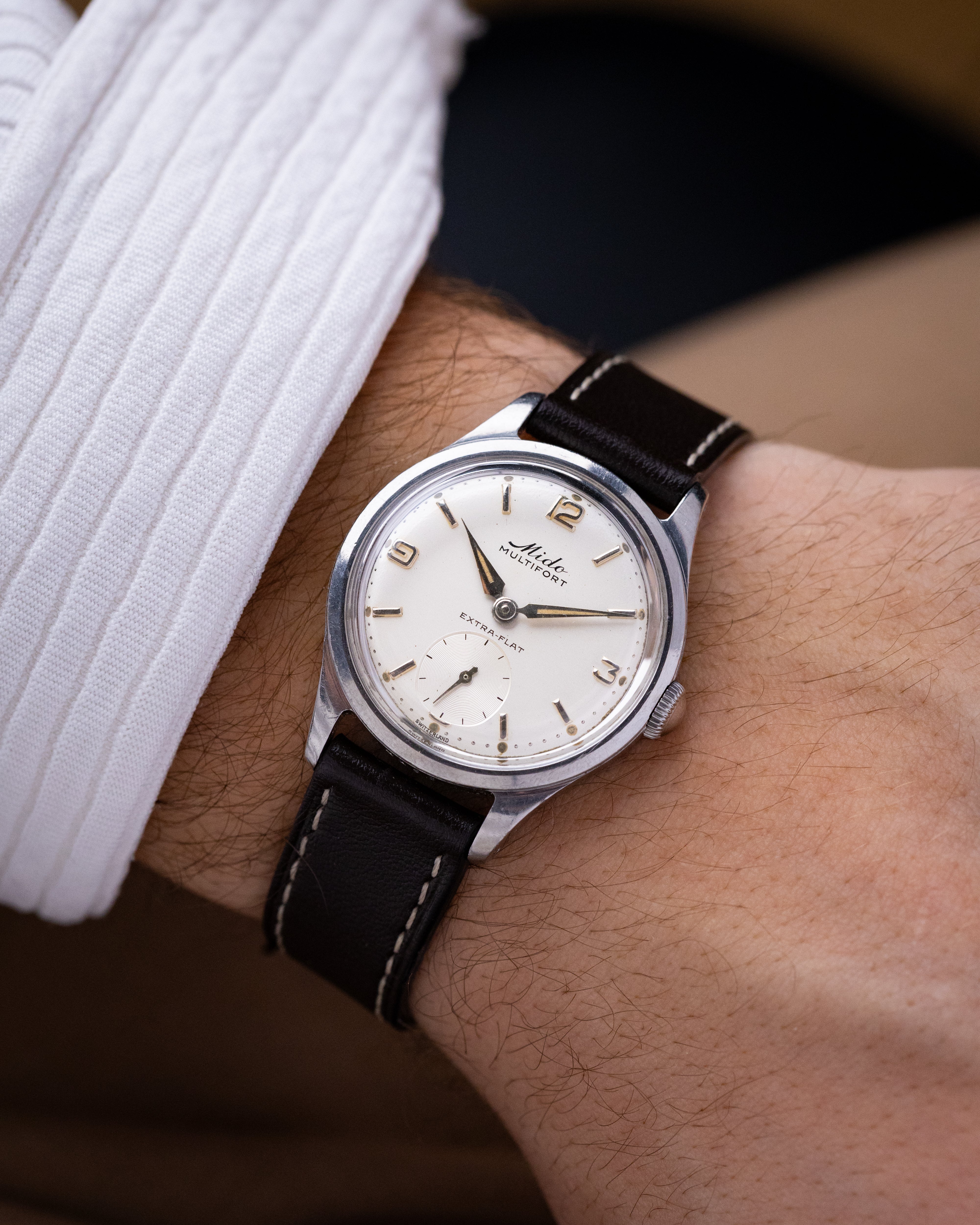 Vintage Mido Multifort Extra Flat Swiss Watch, François Borgel Case, Cal. 1200A from 1950's - DuMarko