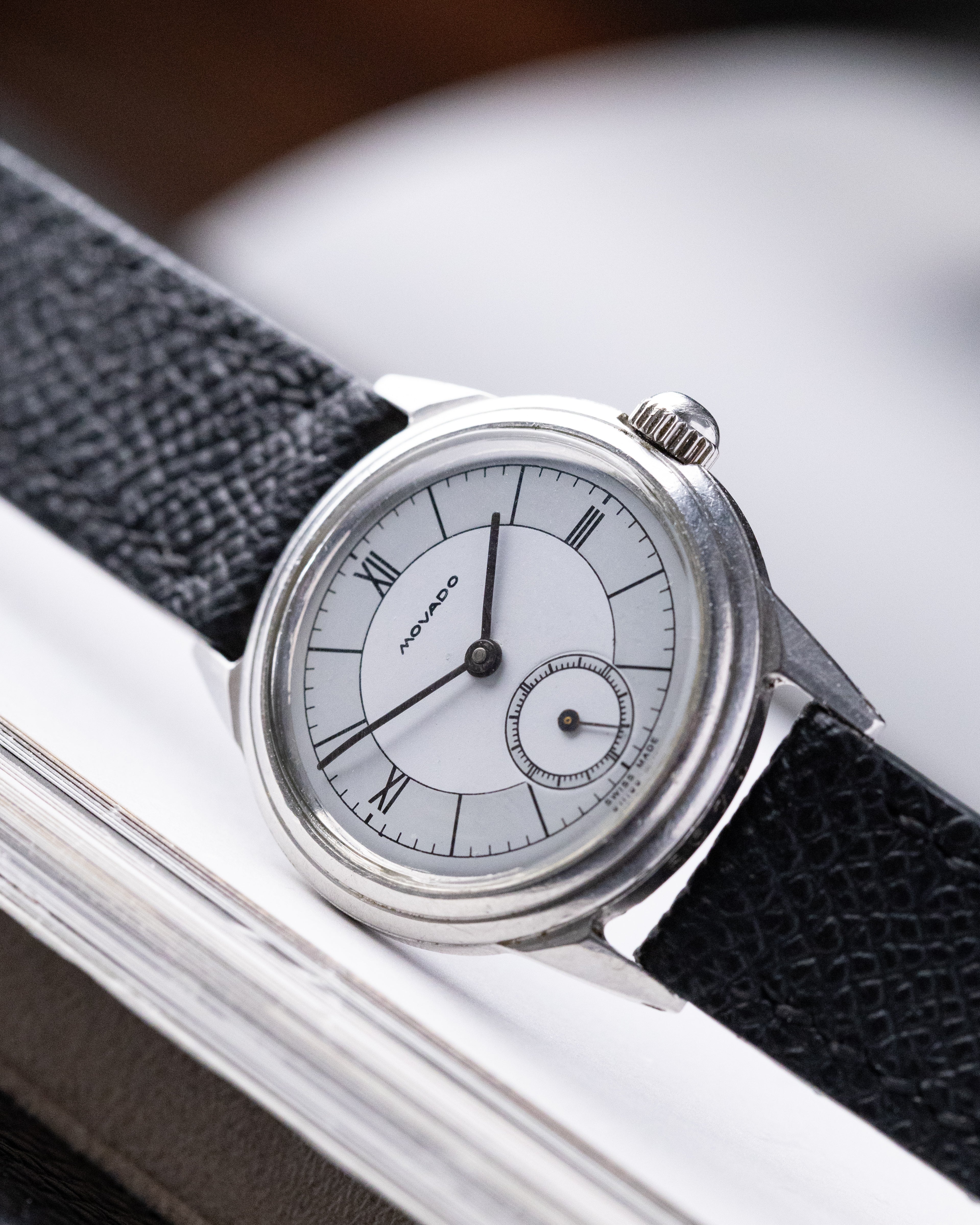 Vintage Movado Borgel Case, Swiss Watch, Two - tone dial from 1940's - DuMarko