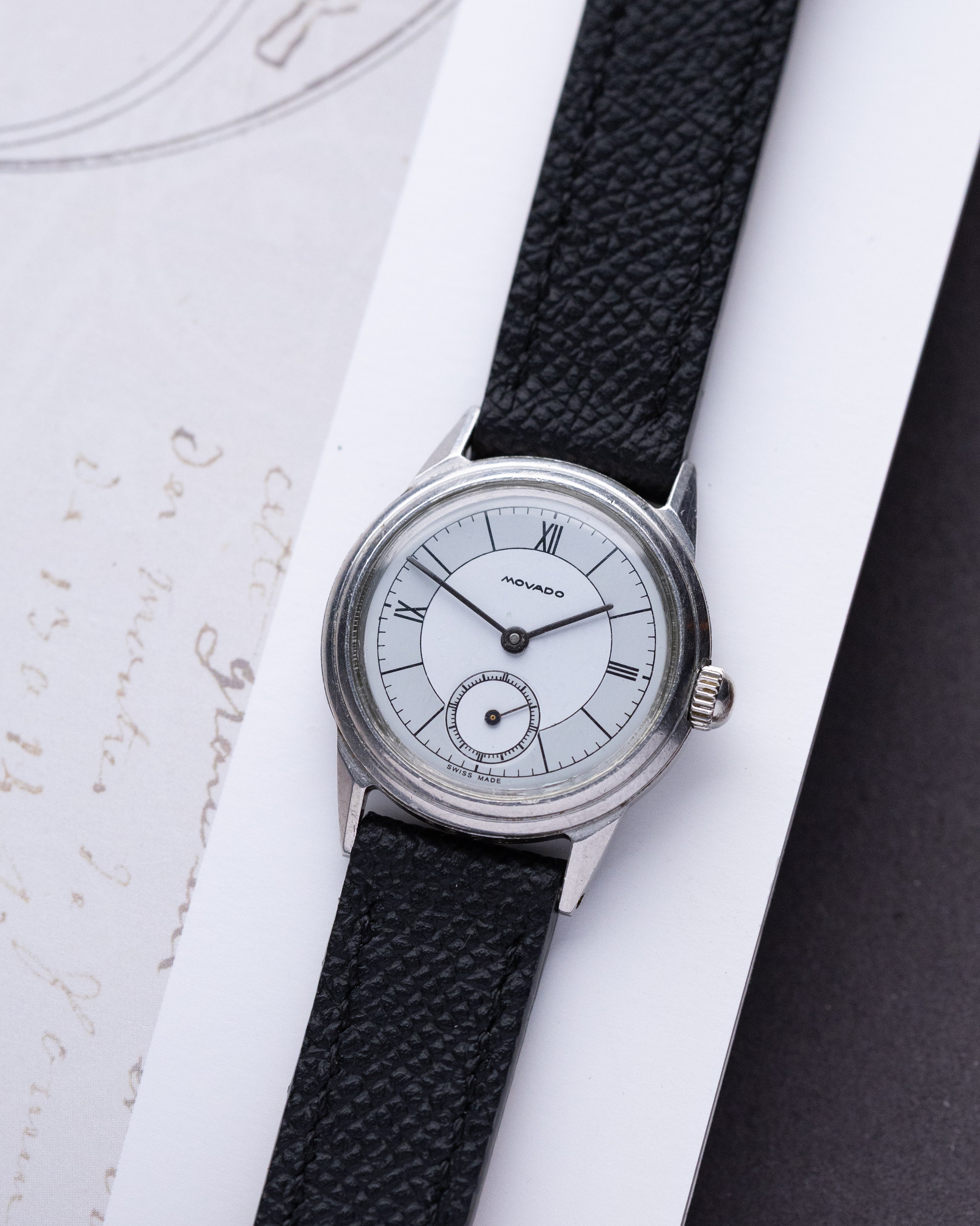 Vintage Movado Borgel Case, Swiss Watch, Two - tone dial from 1940's - DuMarko