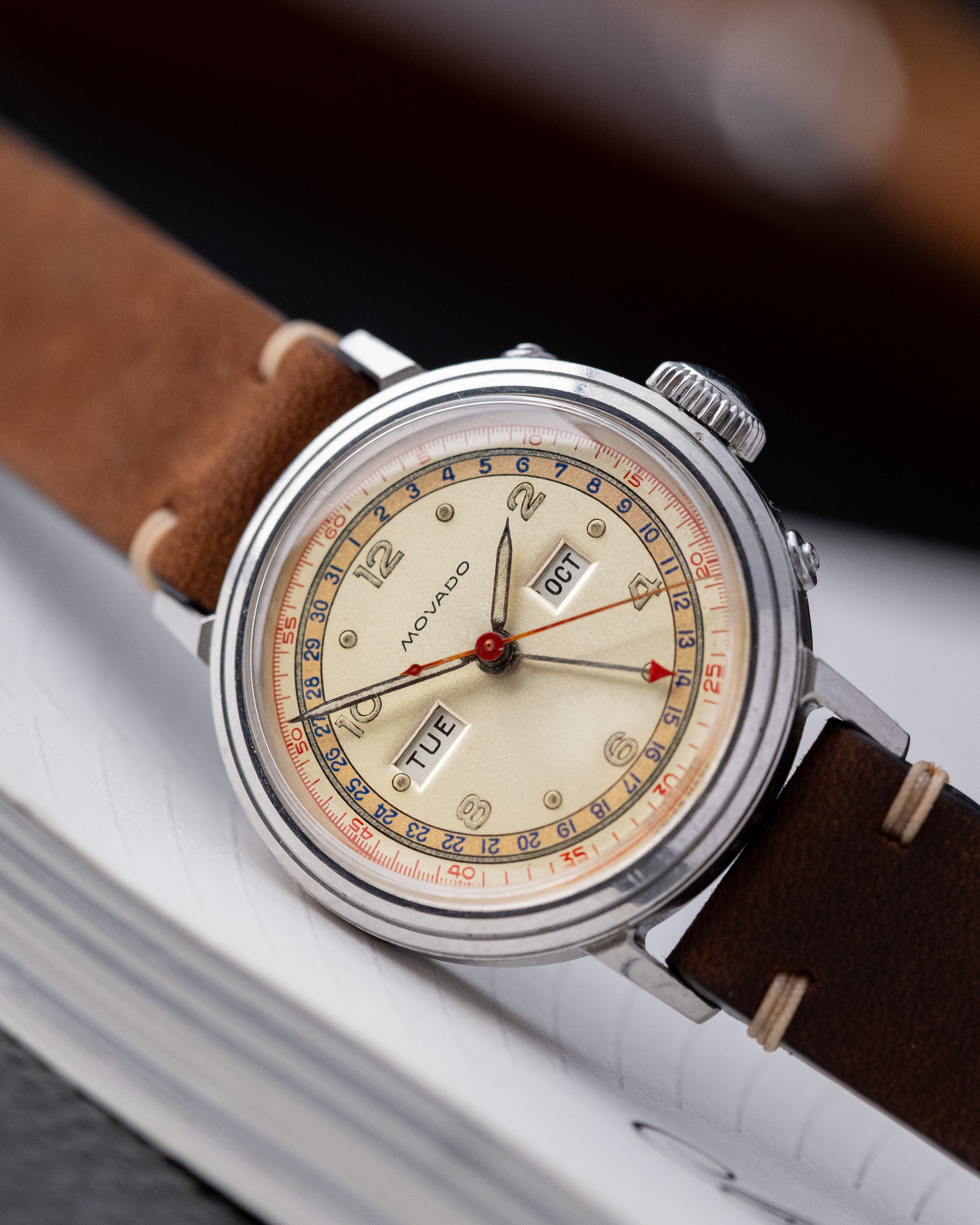 Vintage Movado Calendograph, Triple Calendar, Borgel Case, Ref. 14819 from 1950's - DuMarko