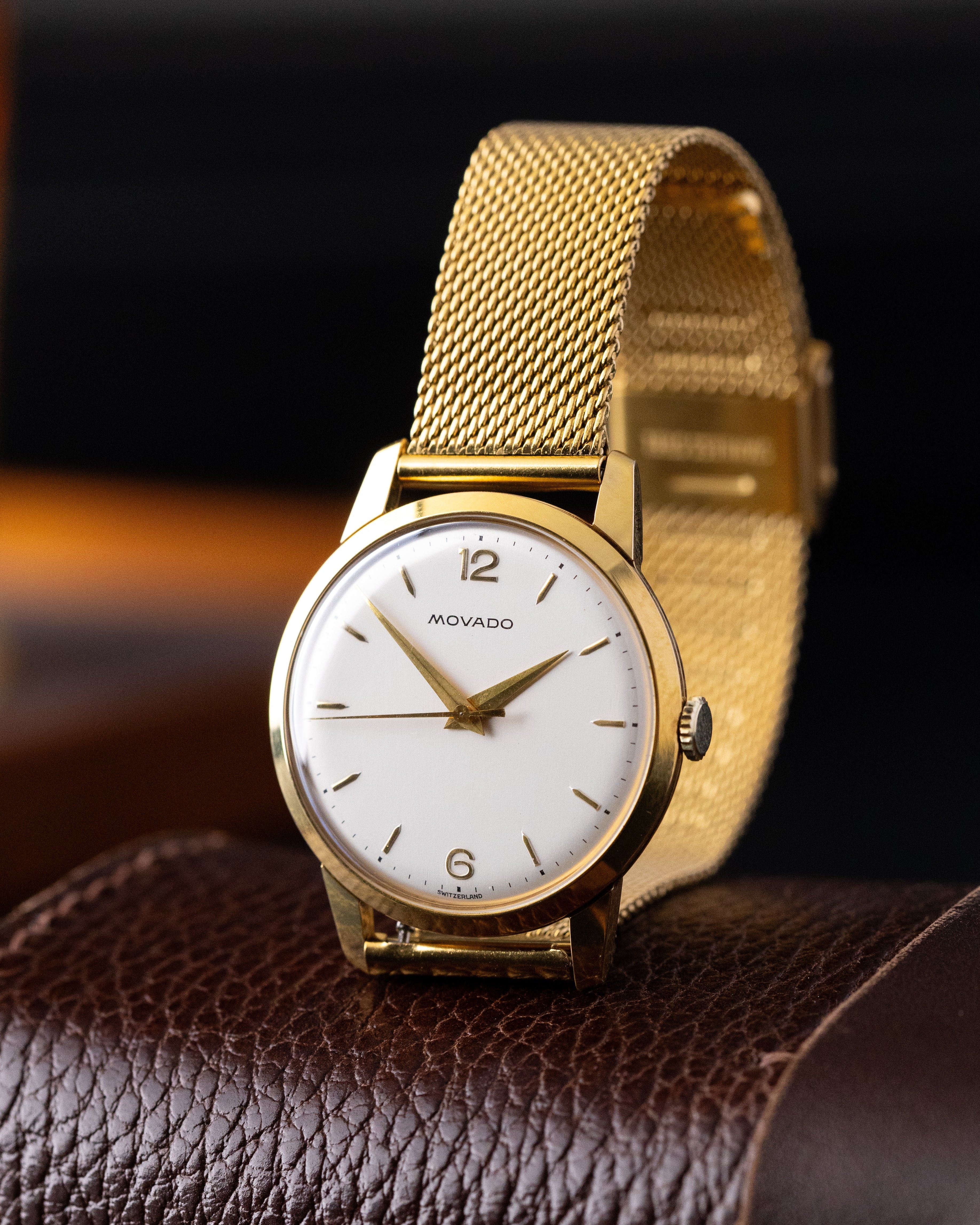 Vintage Movado Dress Watch, Ref. 58295, Gold - Plated Case, Swiss made from 1950s, Original Box - DuMarko