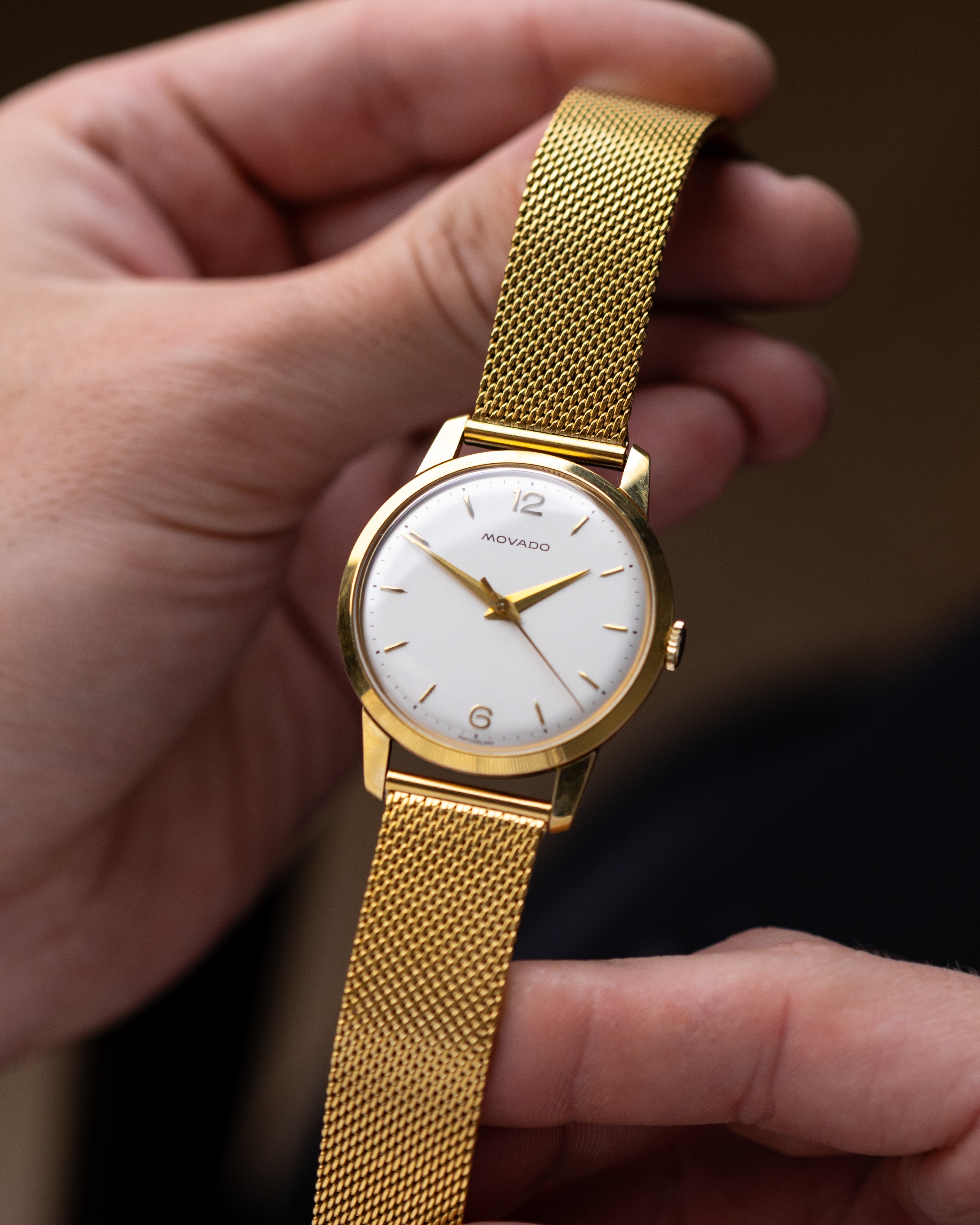 Vintage Movado Dress Watch, Ref. 58295, Gold - Plated Case, Swiss made from 1950s, Original Box - DuMarko