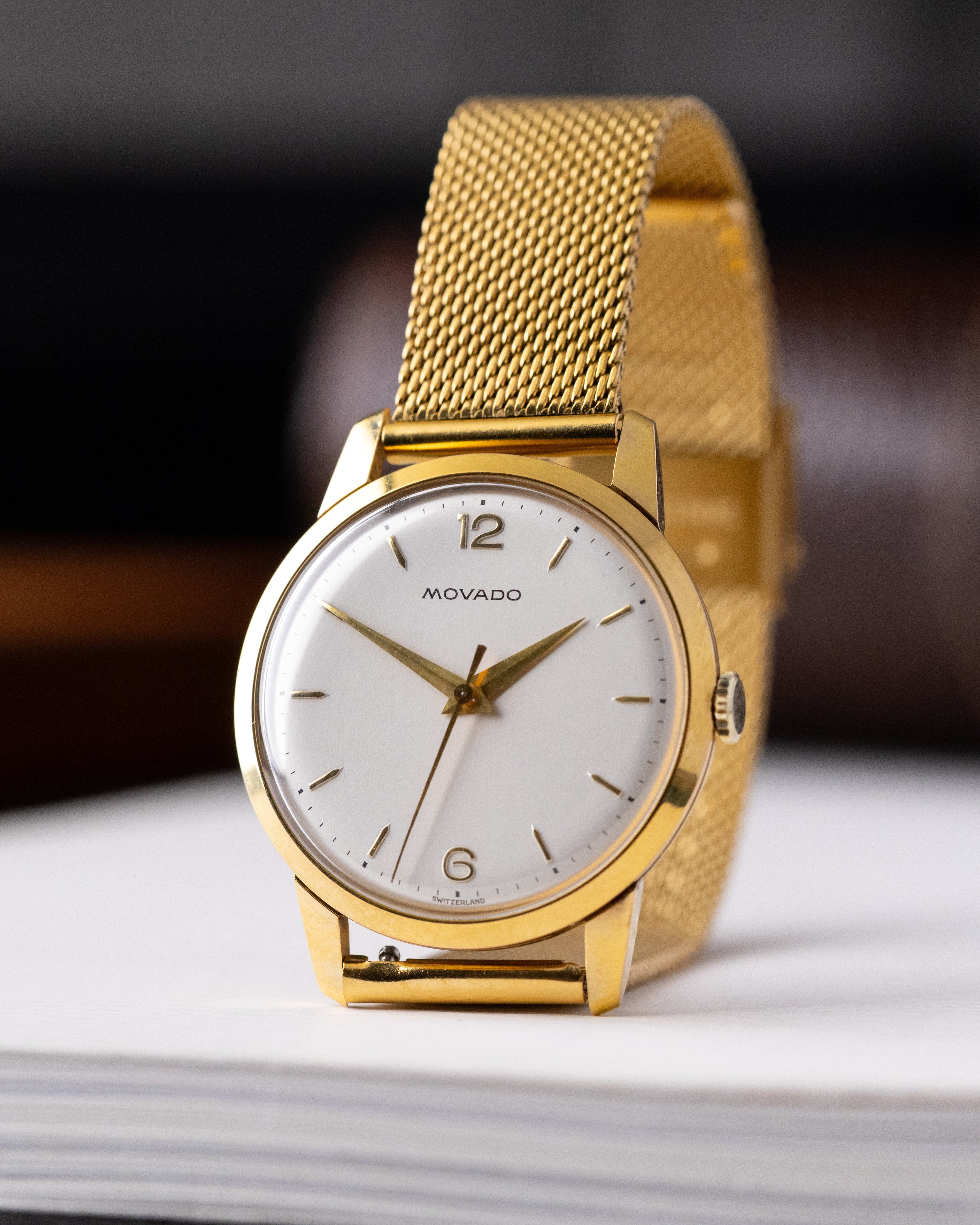 Vintage Movado Dress Watch, Ref. 58295, Gold - Plated Case, Swiss made from 1950s, Original Box - DuMarko