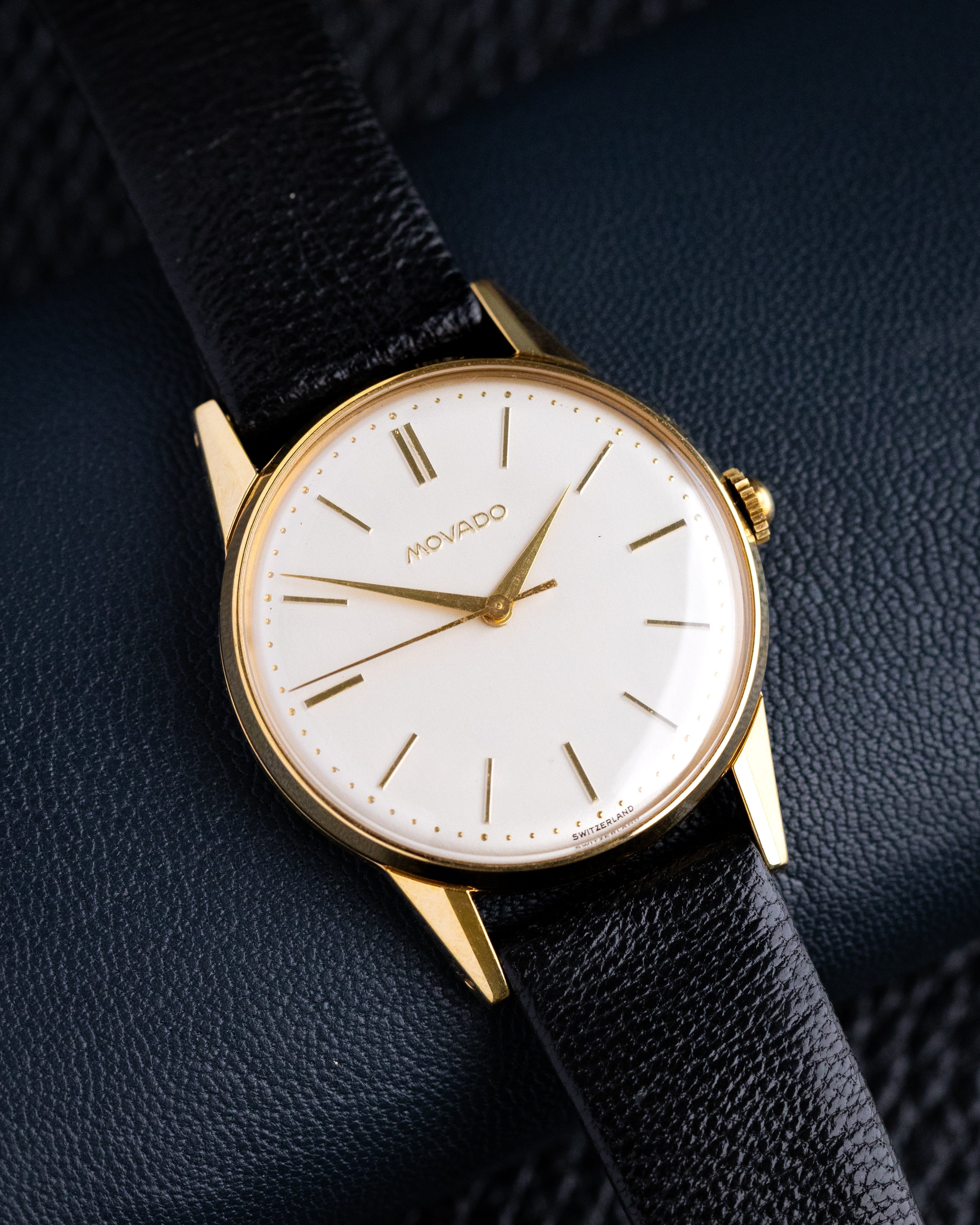 Vintage Movado Manual Wind Swiss Watch, Cal. 3219 with Original Box and Strap - DuMarko